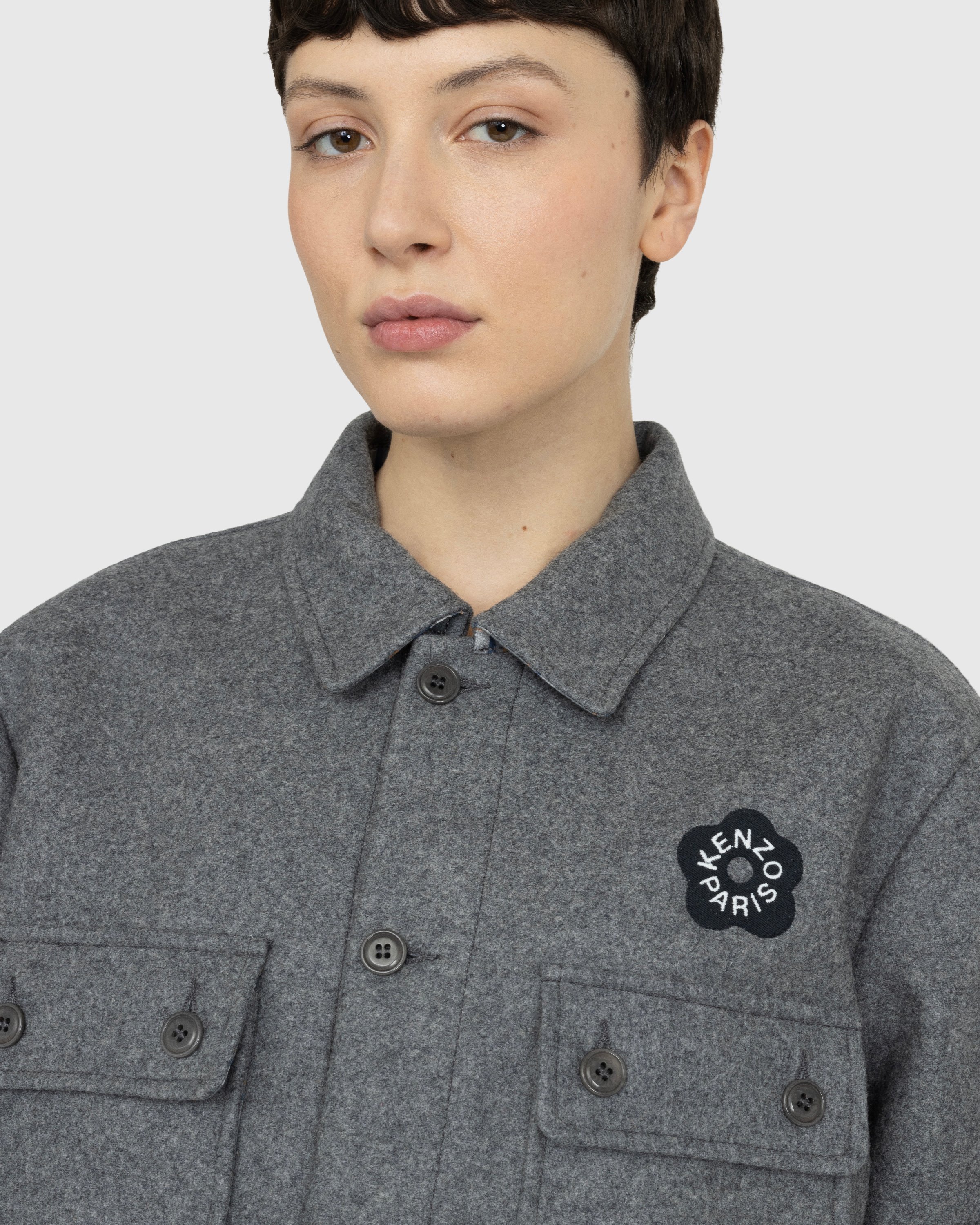 Kenzo - Wool ‘BOKE FLOWER 2.0’ Overshirt - Clothing - Grey - Image 6