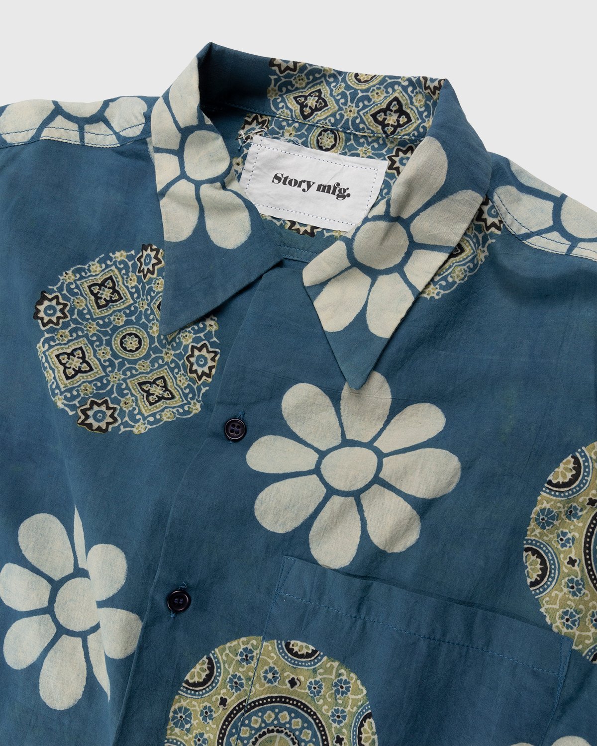 Story mfg. - Shore Shirt Indigo Flower Portal Print Blue - Clothing - Blue - Image 4