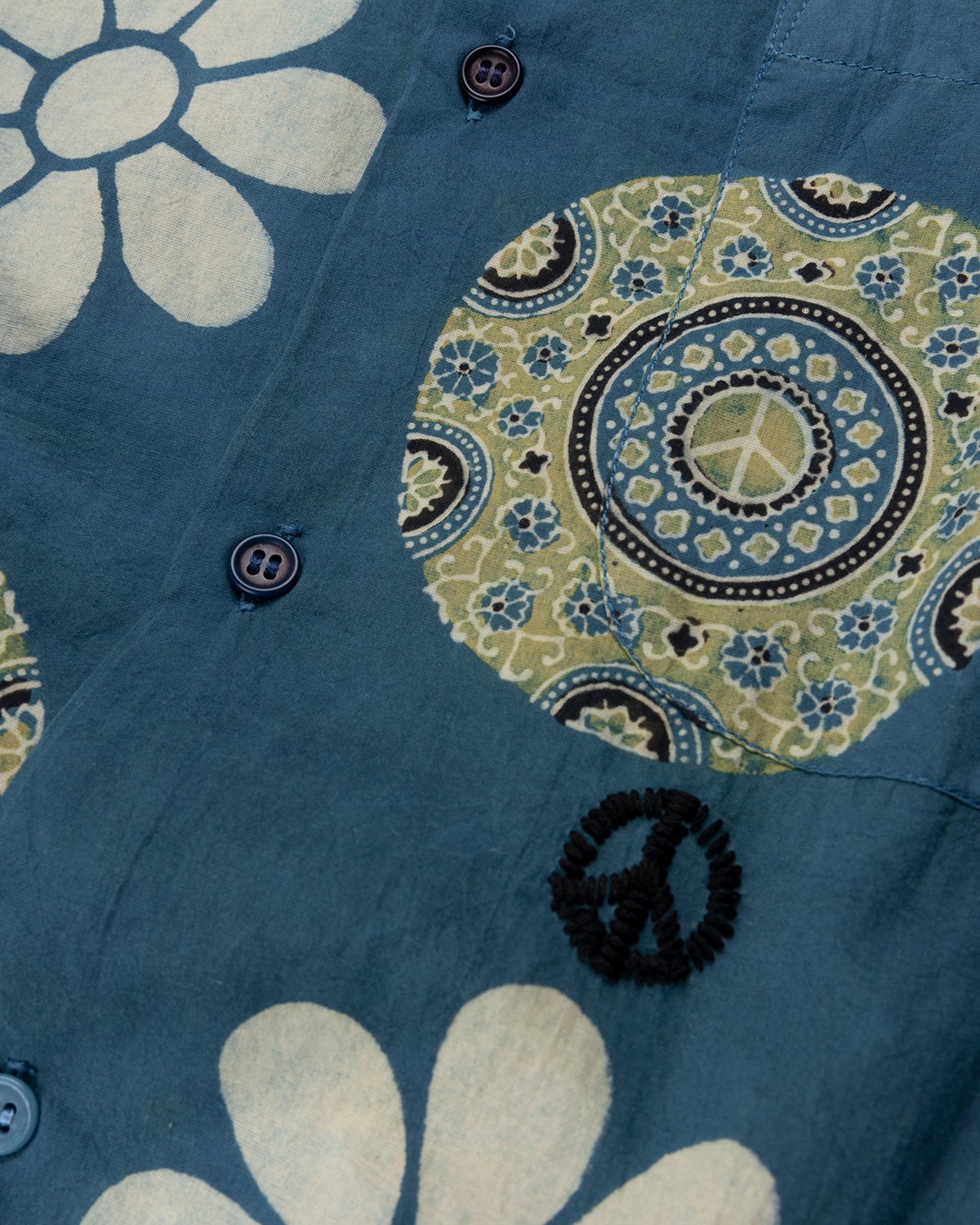 Story mfg. - Shore Shirt Indigo Flower Portal Print Blue - Clothing - Blue - Image 5
