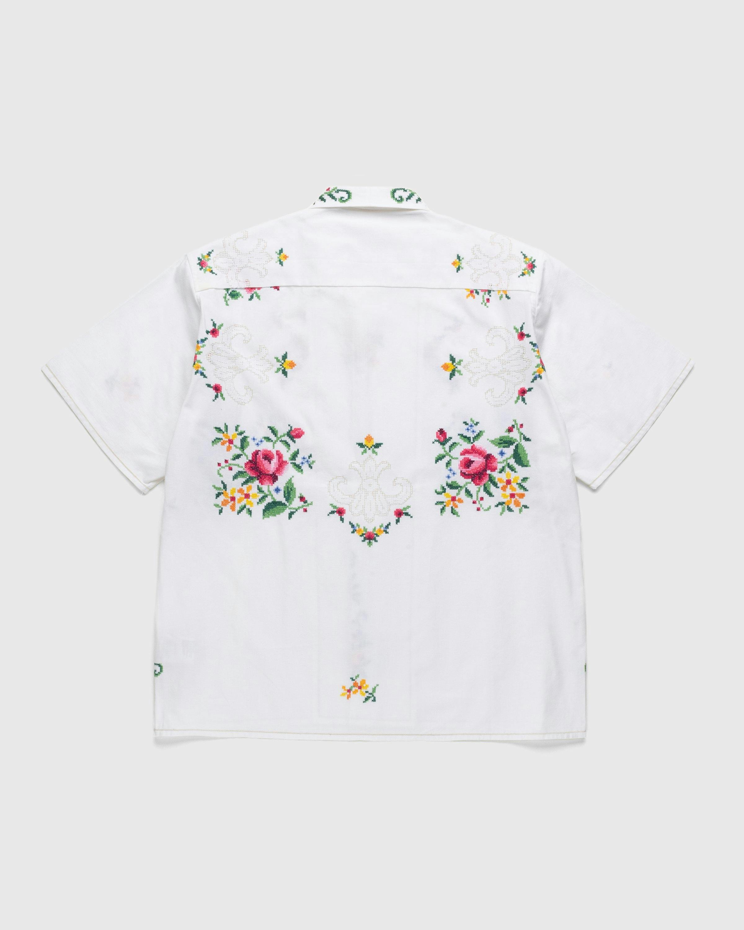 Diomene by Damir Doma - Embroidered Vacation Shirt White/Green - Clothing - White - Image 2