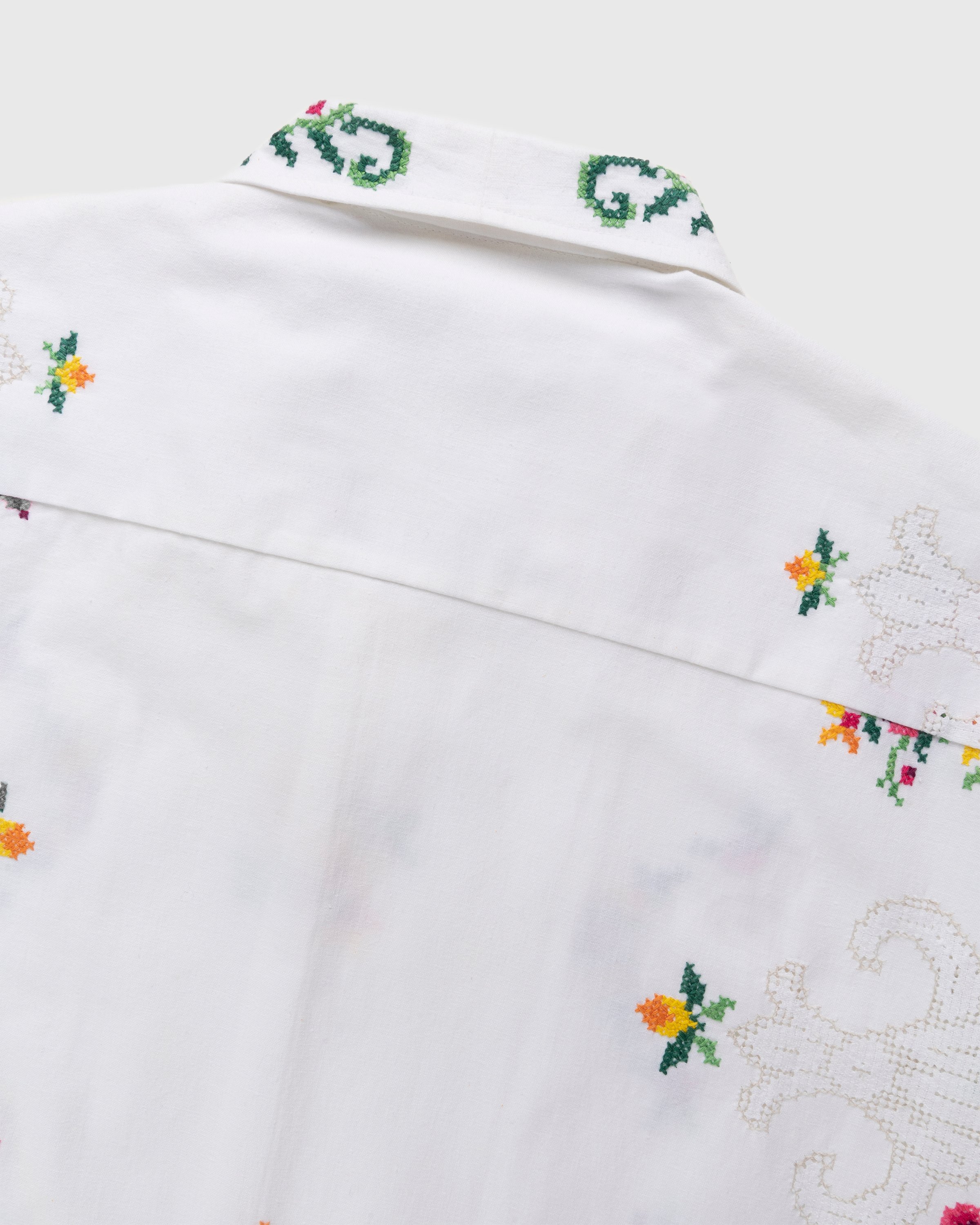 Diomene by Damir Doma - Embroidered Vacation Shirt White/Green - Clothing - White - Image 4