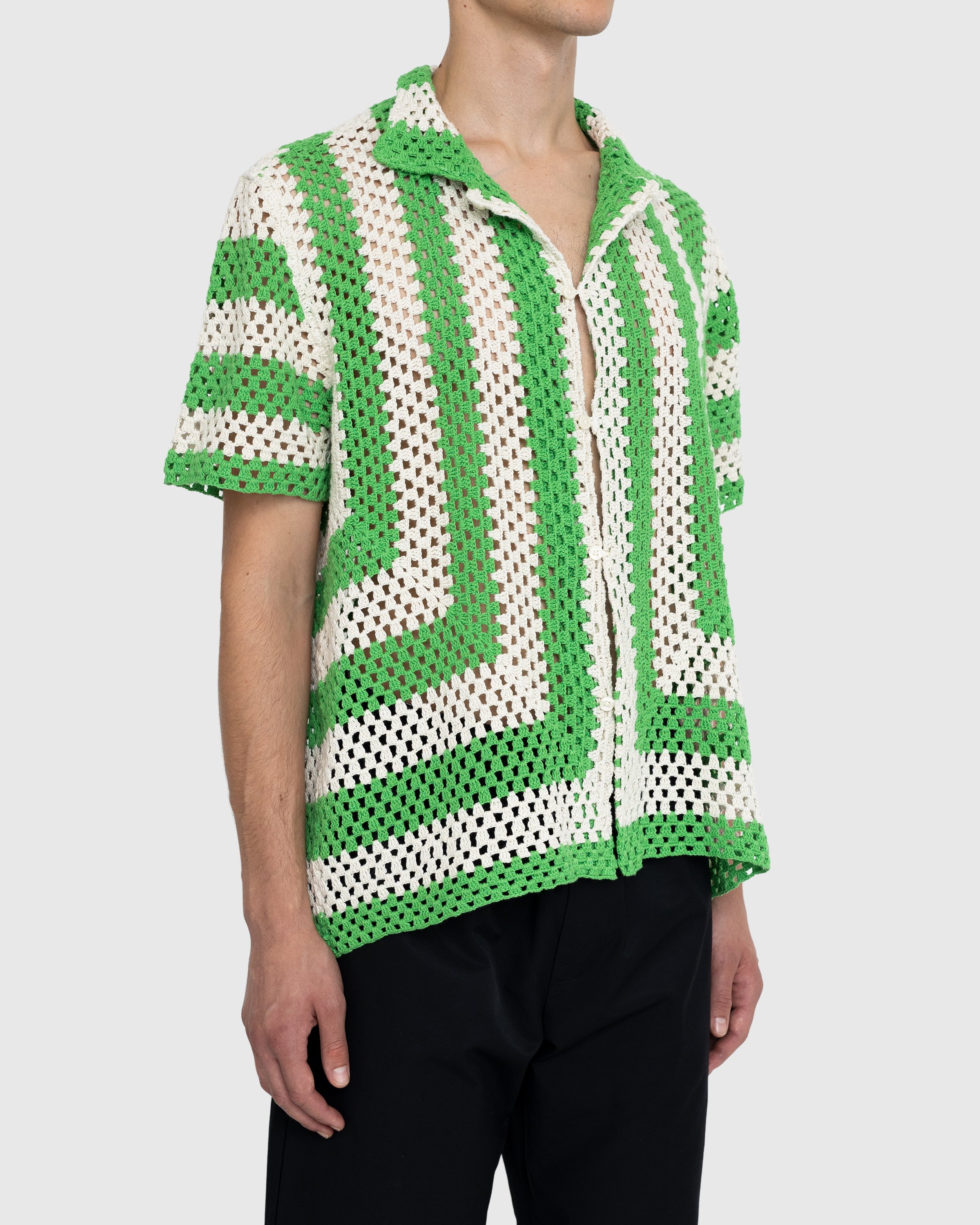 Bode - Crochet Shirt Green - Clothing - Green - Image 3