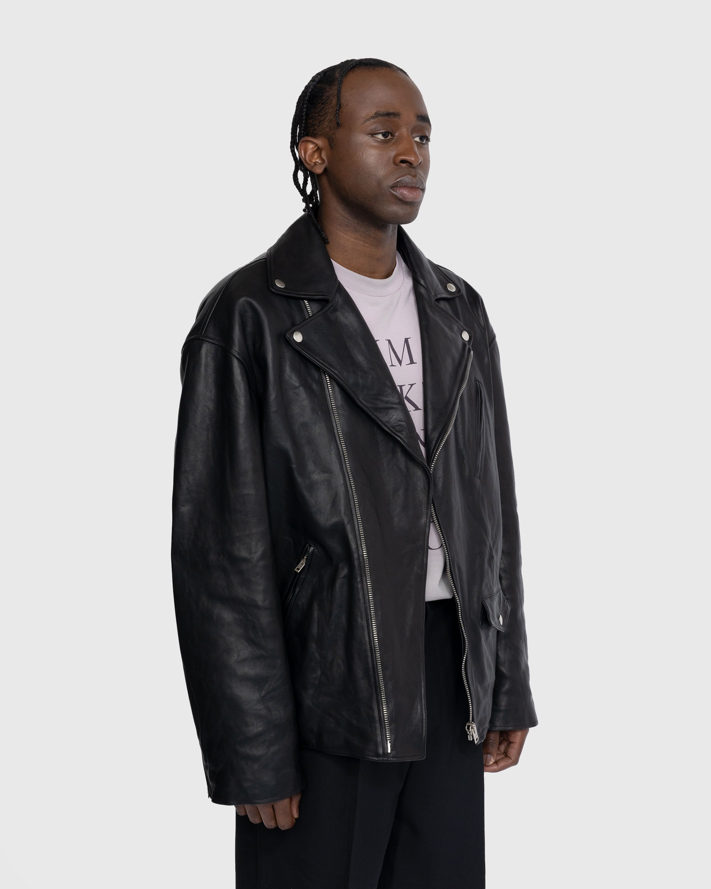 Acne Studios - Distressed Leather Jacket Black - Clothing - Black - Image 4