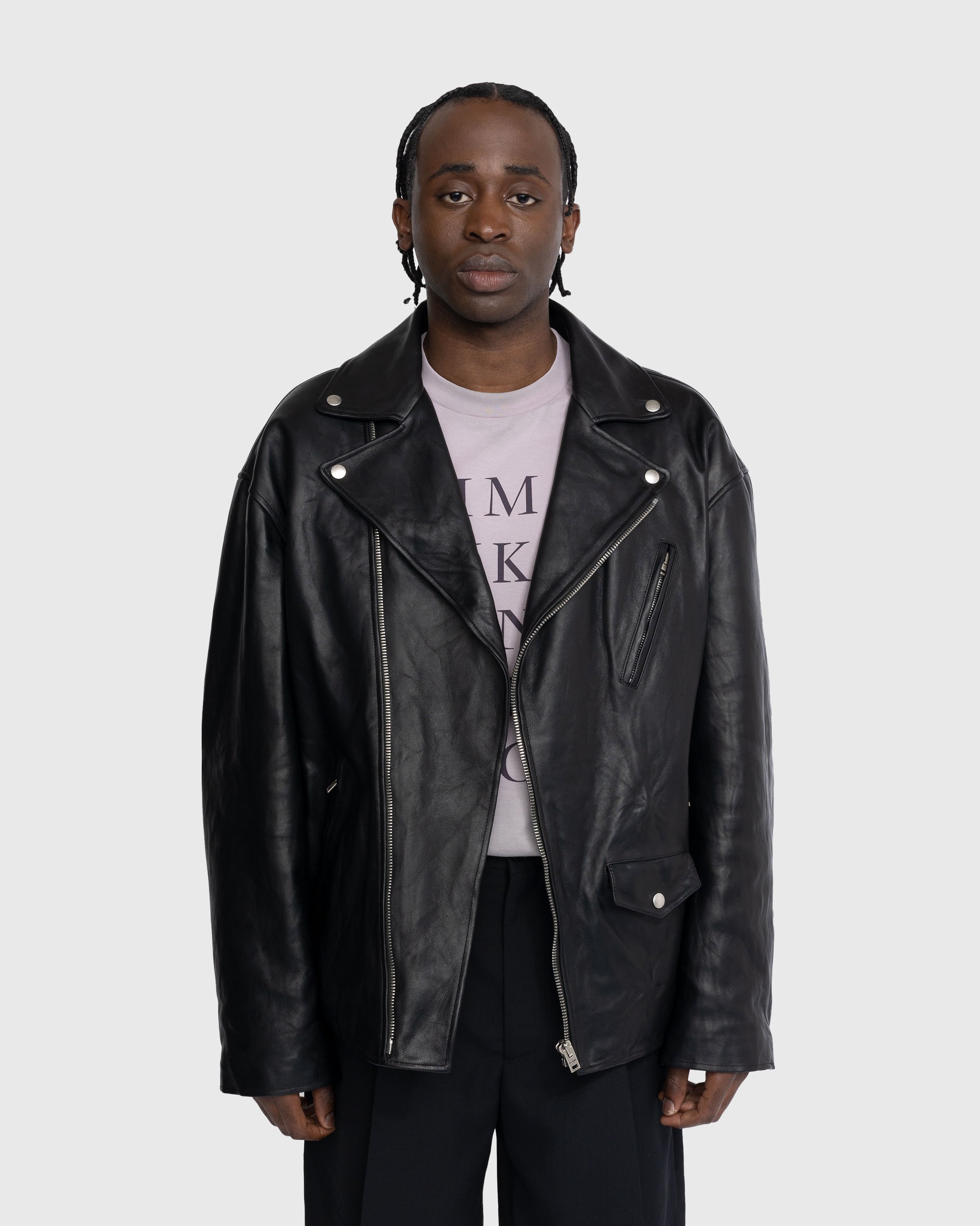 Acne Studios - Distressed Leather Jacket Black - Clothing - Black - Image 2