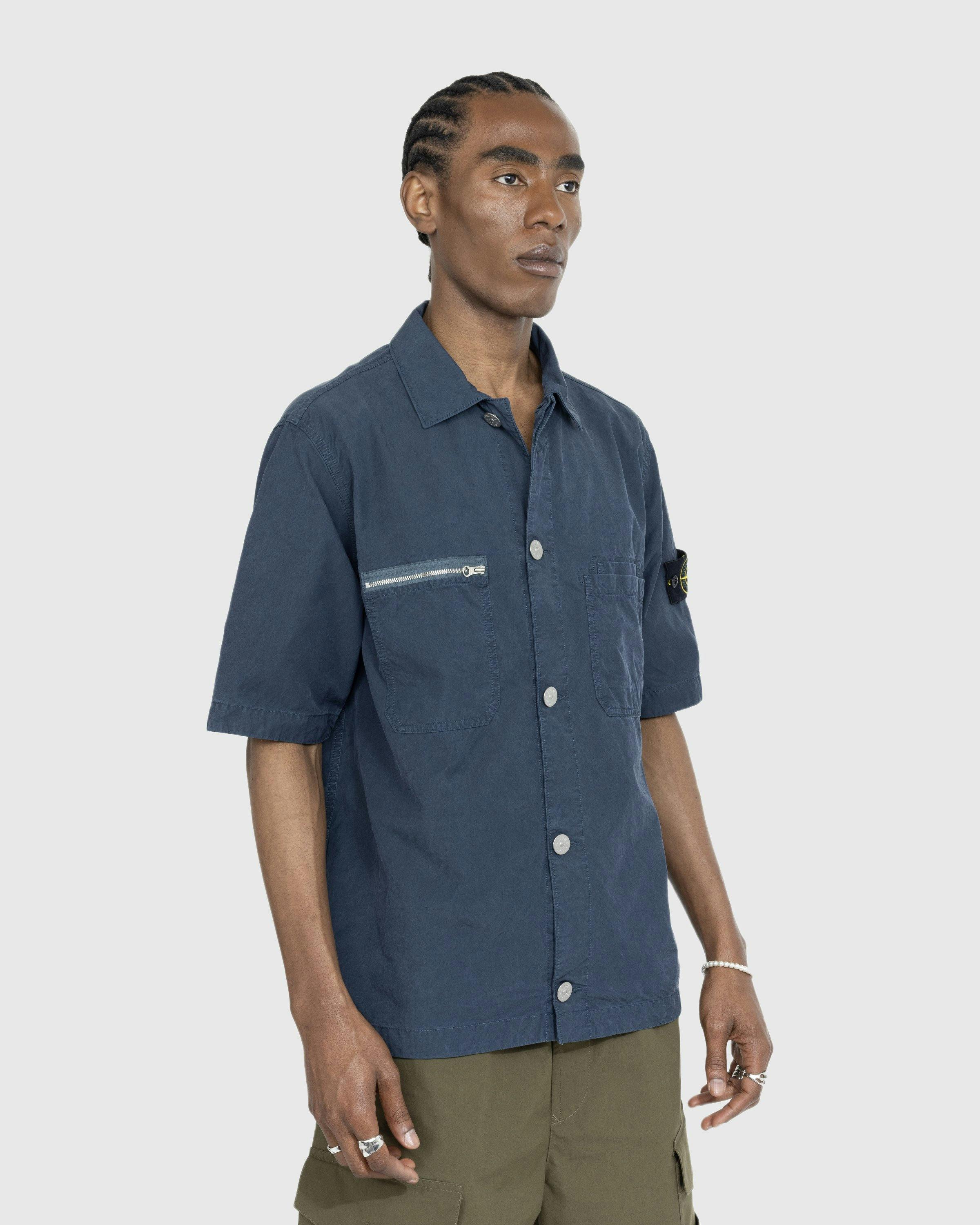 Stone Island - Overshirt M/Corta Blue 11429 - Clothing - Blue - Image 2