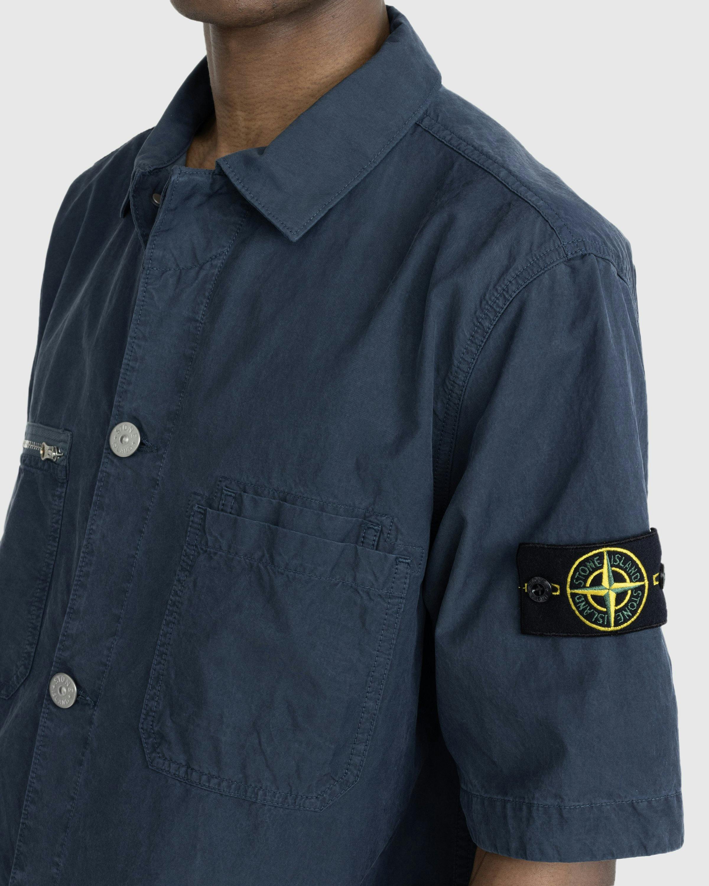 Stone Island - Overshirt M/Corta Blue 11429 - Clothing - Blue - Image 4