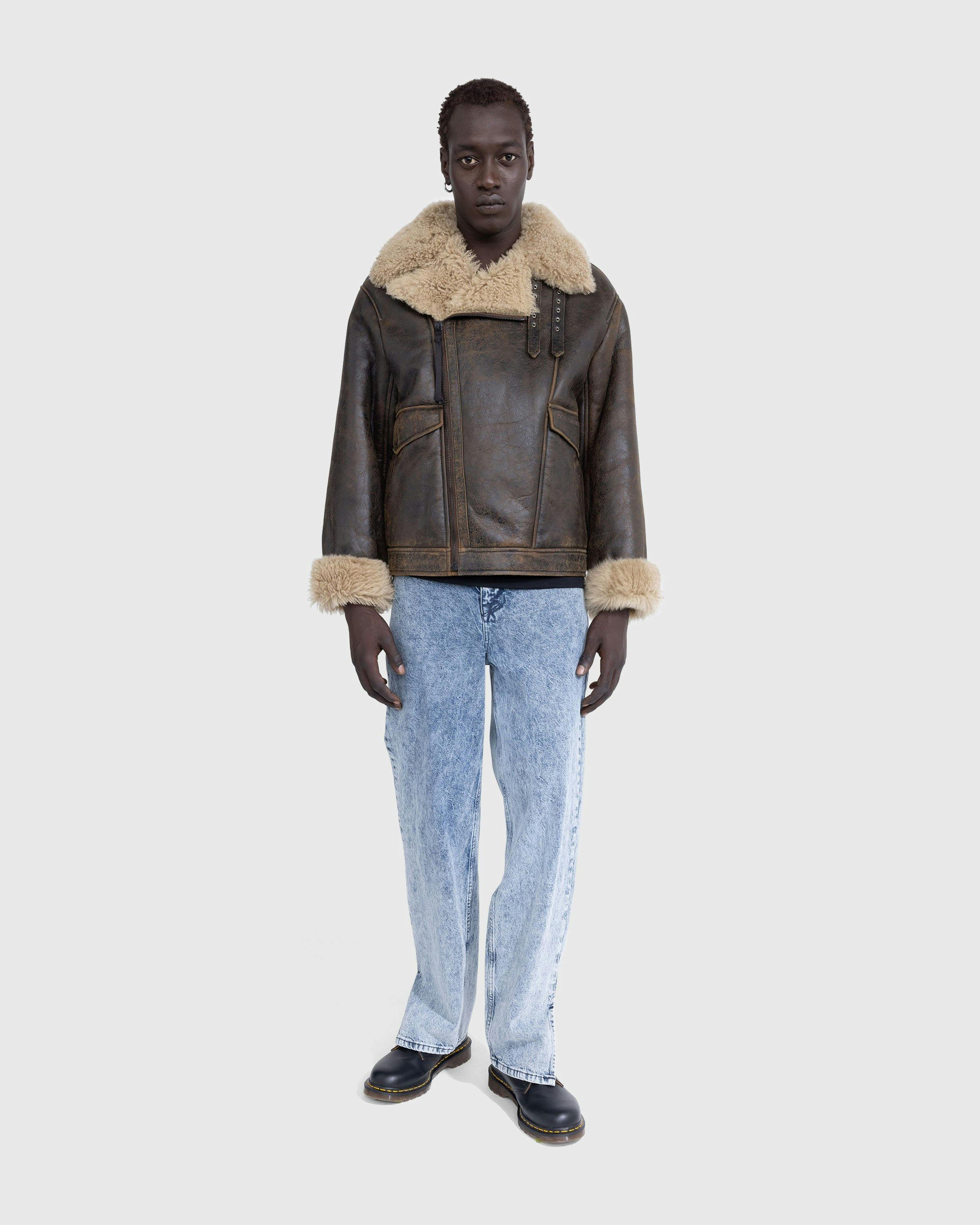 Acne Studios - Shearling Jacket Brown/Beige - Clothing - Beige - Image 4