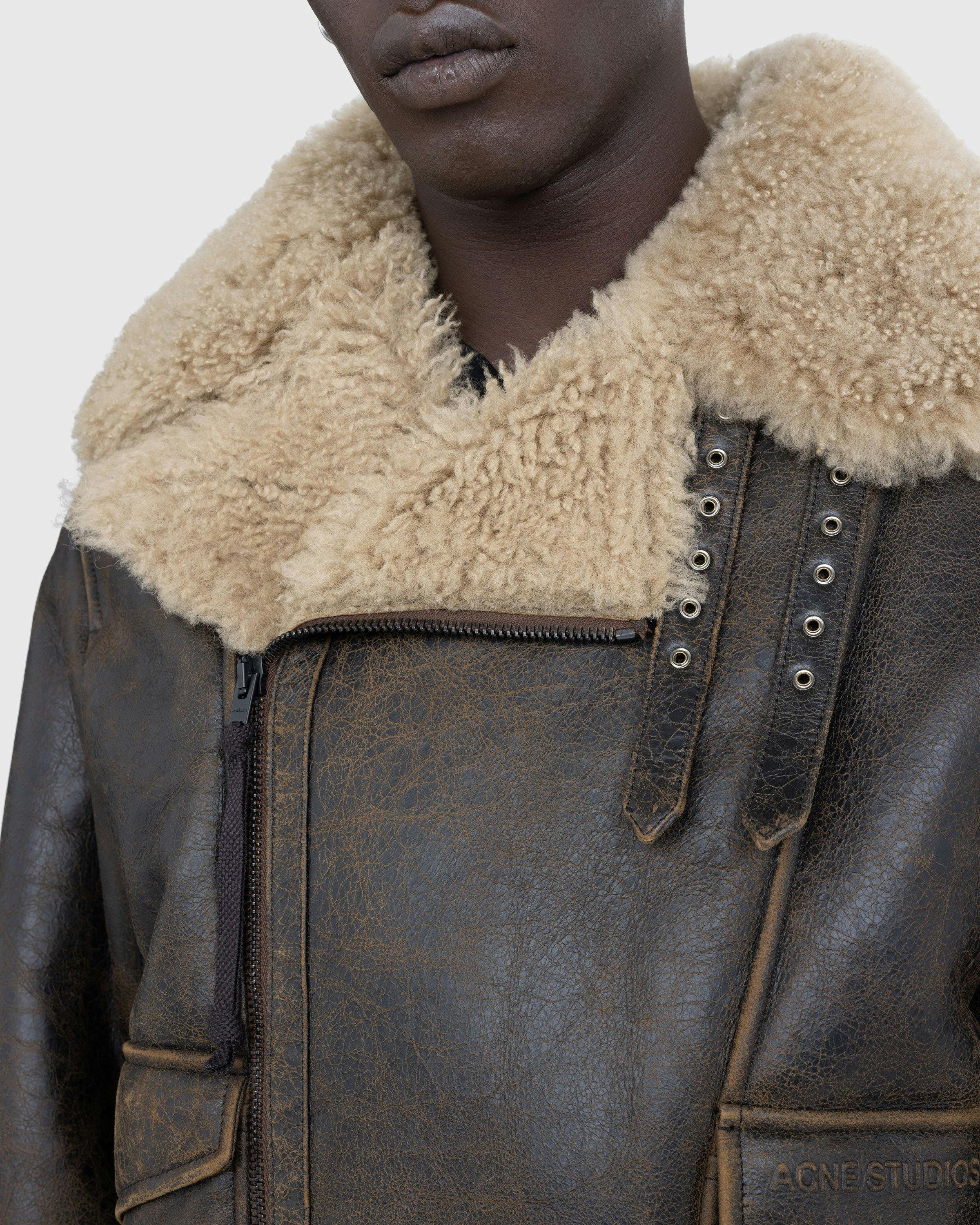 Acne Studios - Shearling Jacket Brown/Beige - Clothing - Beige - Image 5