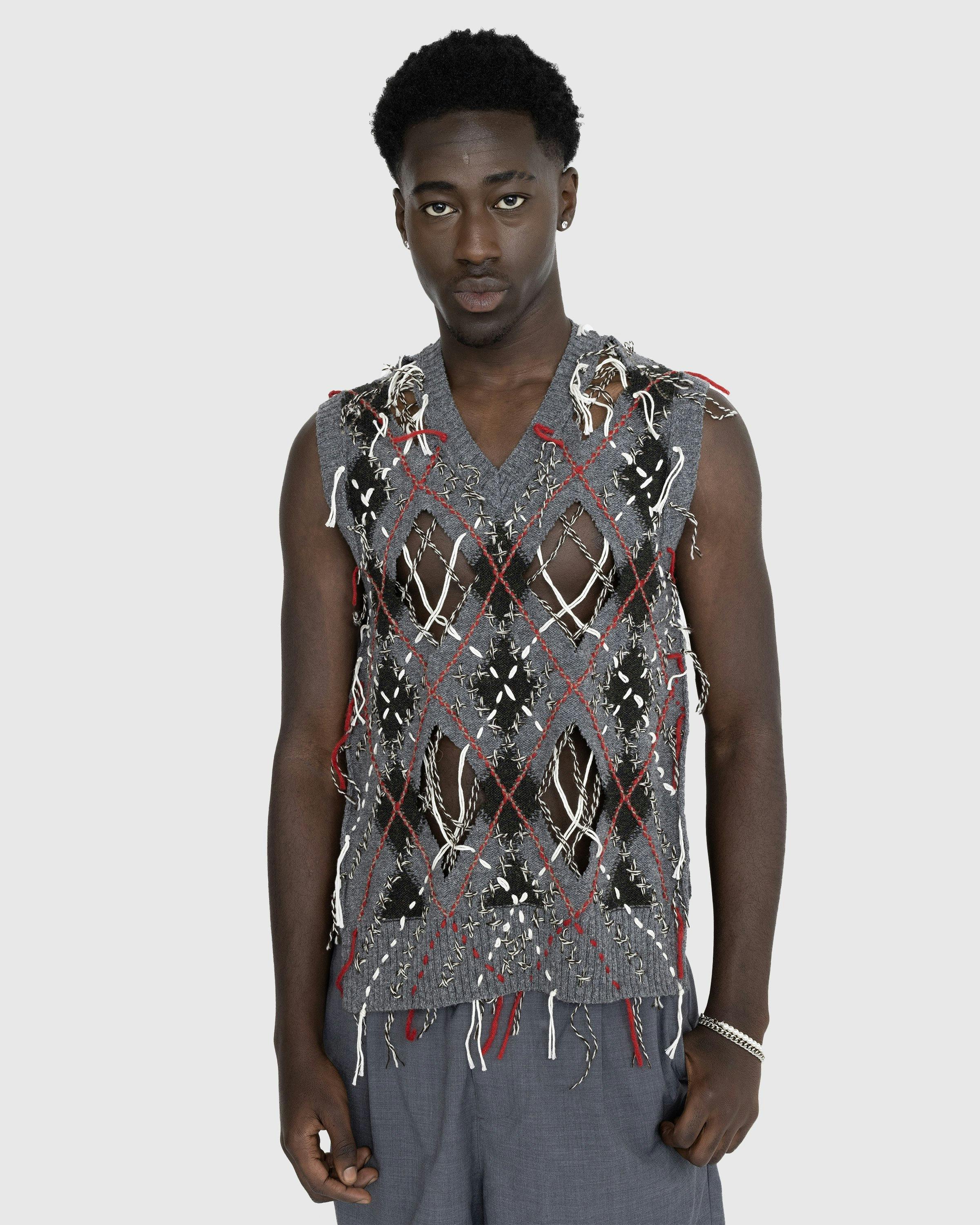 Maison Margiela - Distressed Wool Sweater Vest Multi - Clothing - Multi - Image 2