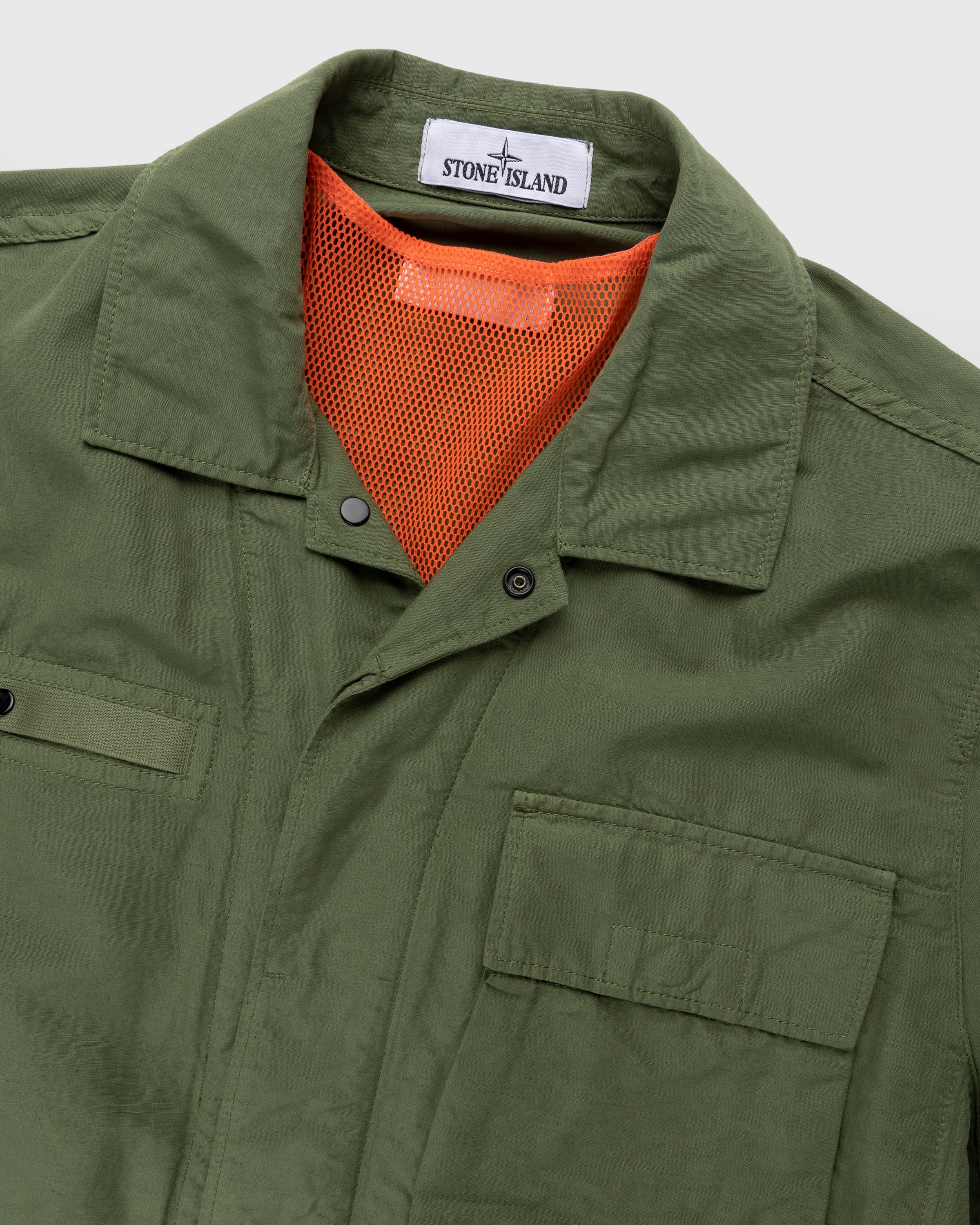 Stone Island - 42406 Garment-Dyed Shirt Jacket With Detachable Vest Olive - Clothing - Green - Image 3