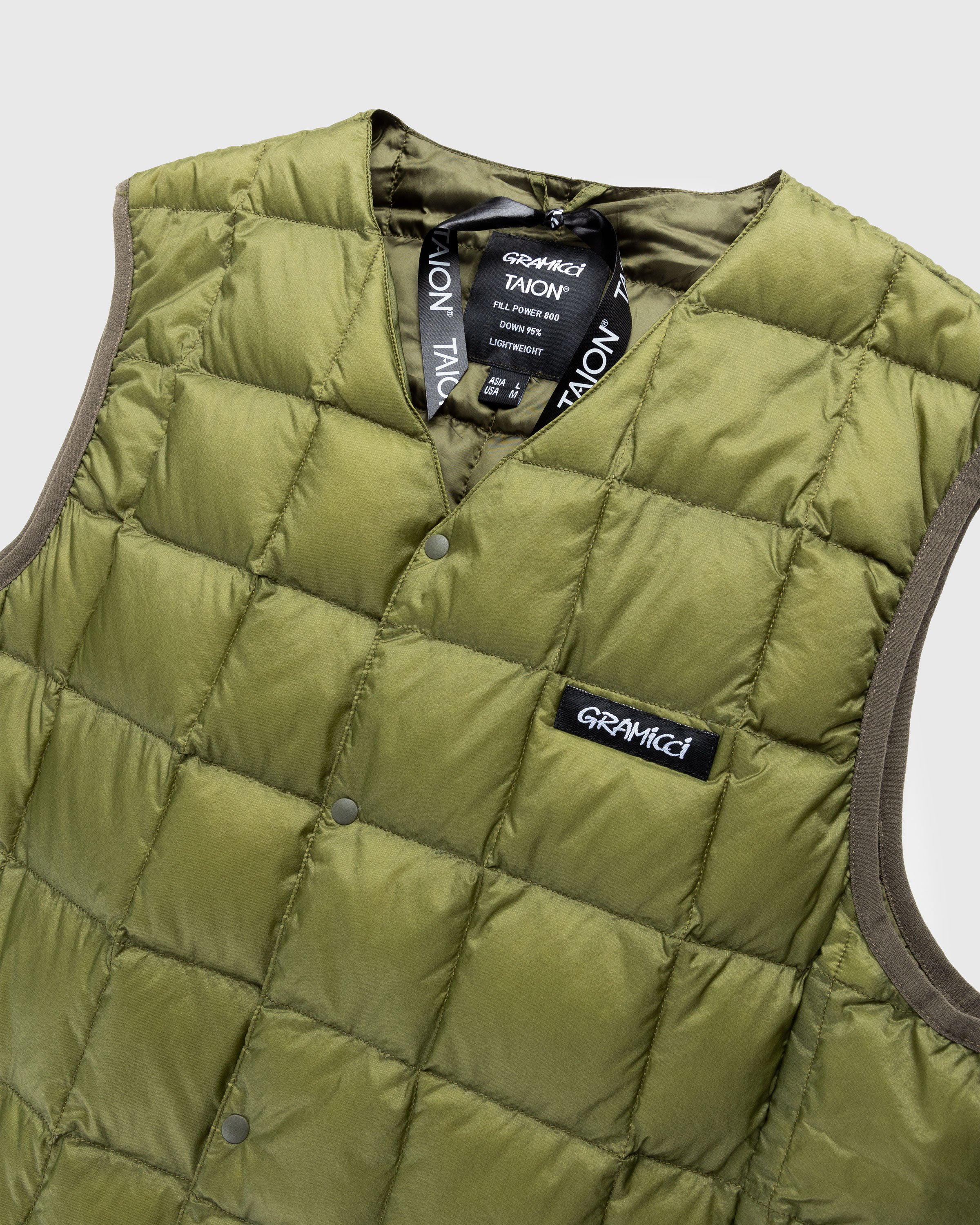 Gramicci - Taion Inner Down Vest Olive - Clothing - Green - Image 3