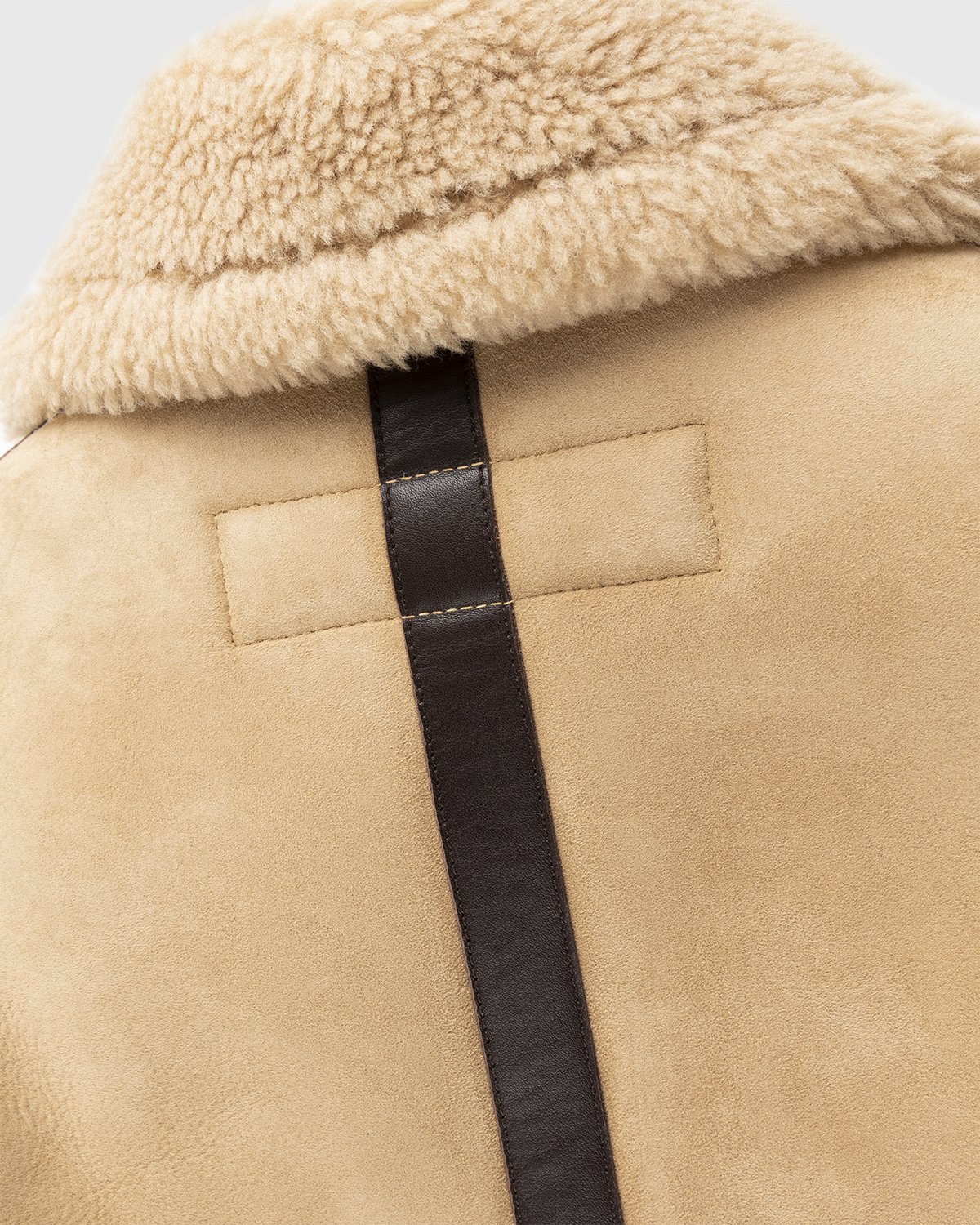 Acne Studios - Shearling Leather Jacket Almond Beige - Clothing - Beige - Image 4