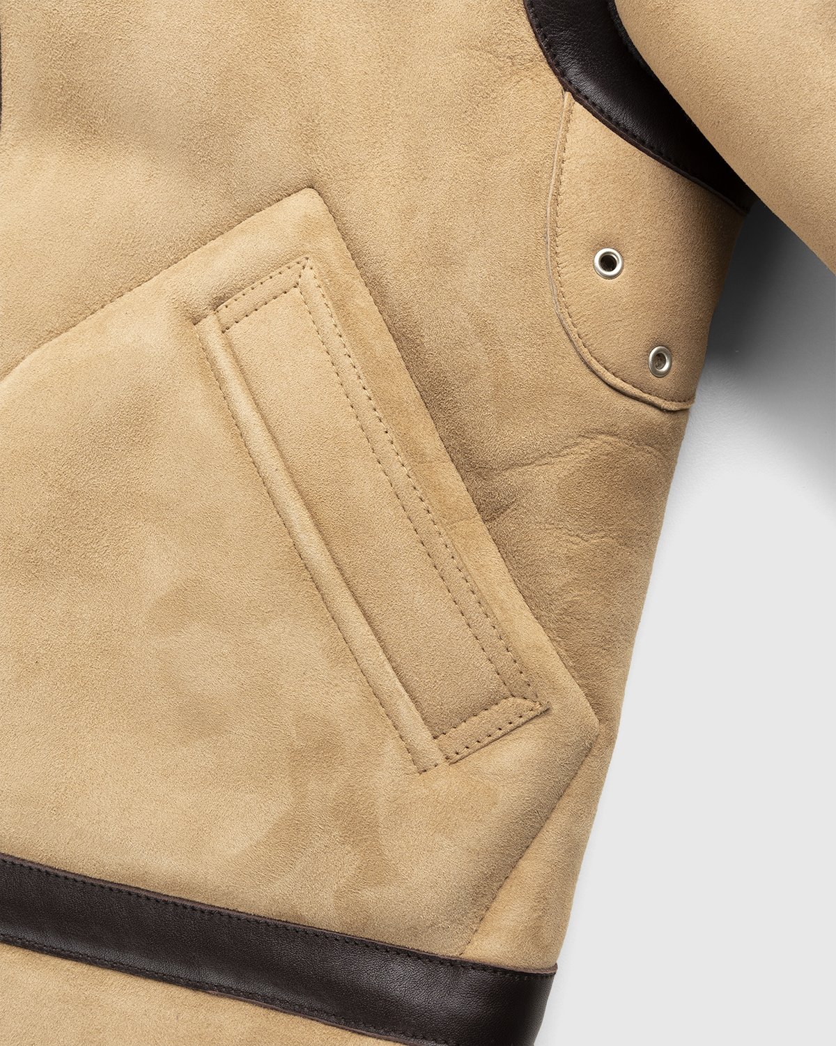 Acne Studios - Shearling Leather Jacket Almond Beige - Clothing - Beige - Image 7