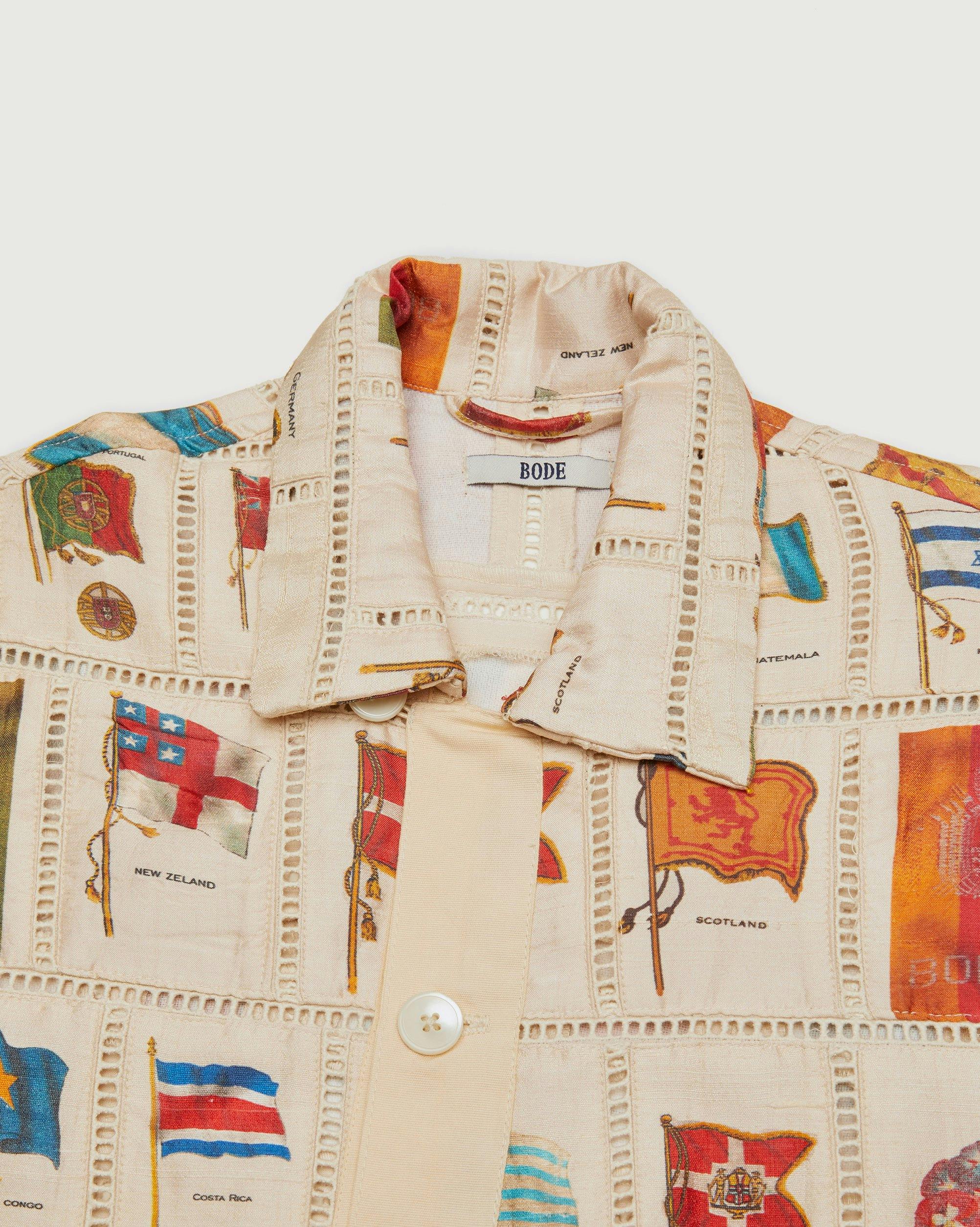 Bode - Tobacco Flag Patchwork Shirt Natural - Clothing - Beige - Image 4