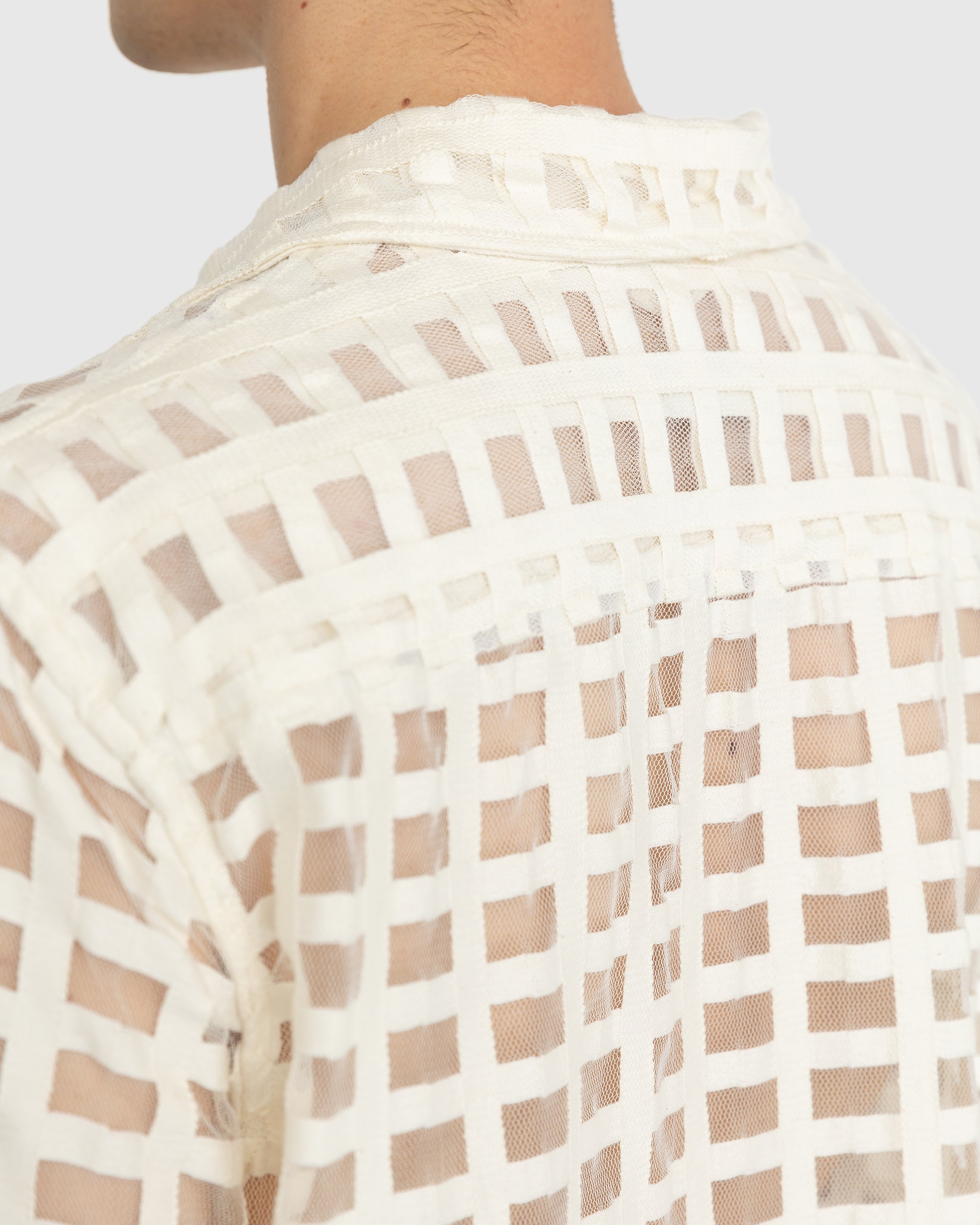 Bode - Mesh Grid Short-Sleeve Shirt Beige - Clothing - Beige - Image 5