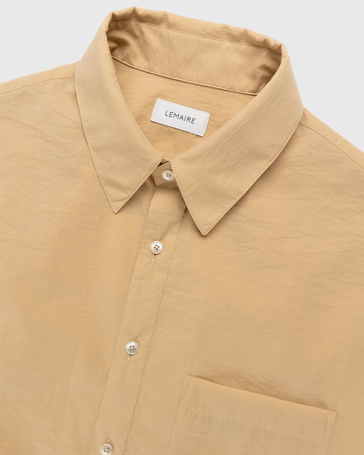 Lemaire - Regular Collar Short Sleeve Shirt Golden Sand - Clothing - Yellow - Image 3