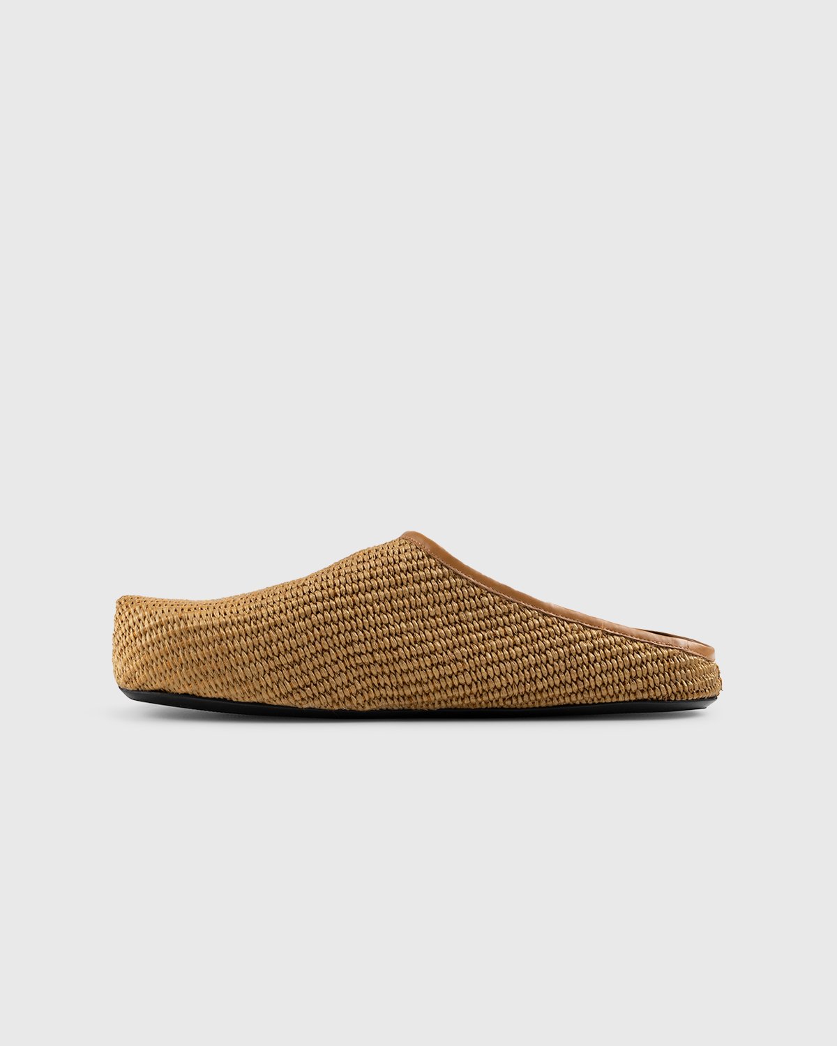 Marni - Woven Raffia and Leather Mules Brown/Black - Footwear - Brown - Image 2