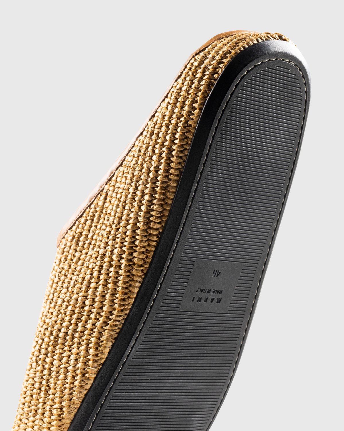 Marni - Woven Raffia and Leather Mules Brown/Black - Footwear - Brown - Image 6
