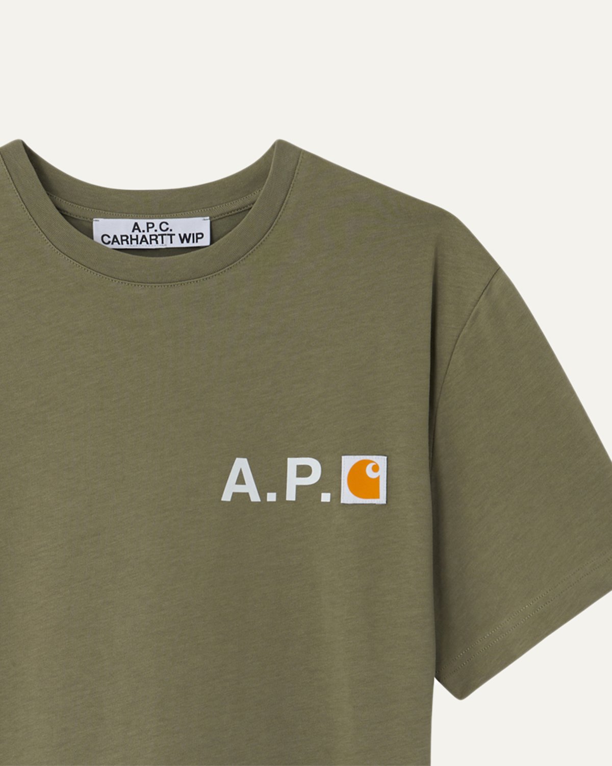 A.P.C. x Carhartt WIP - Fire T-Shirt Khaki - Tops - Green - Image 3