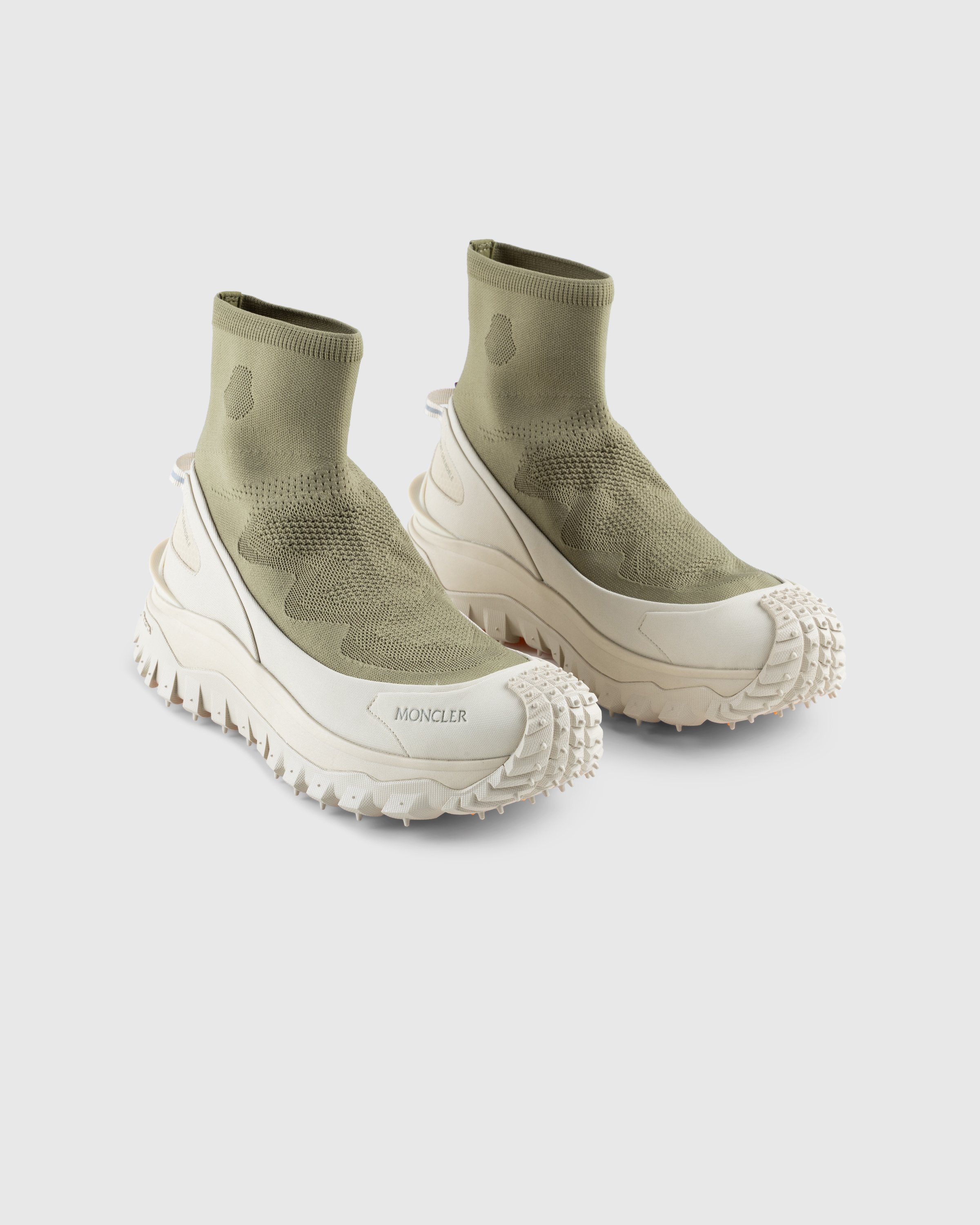 Moncler - Trailgrip Knit High Top Sneakers Medium Green - Footwear - Green - Image 3
