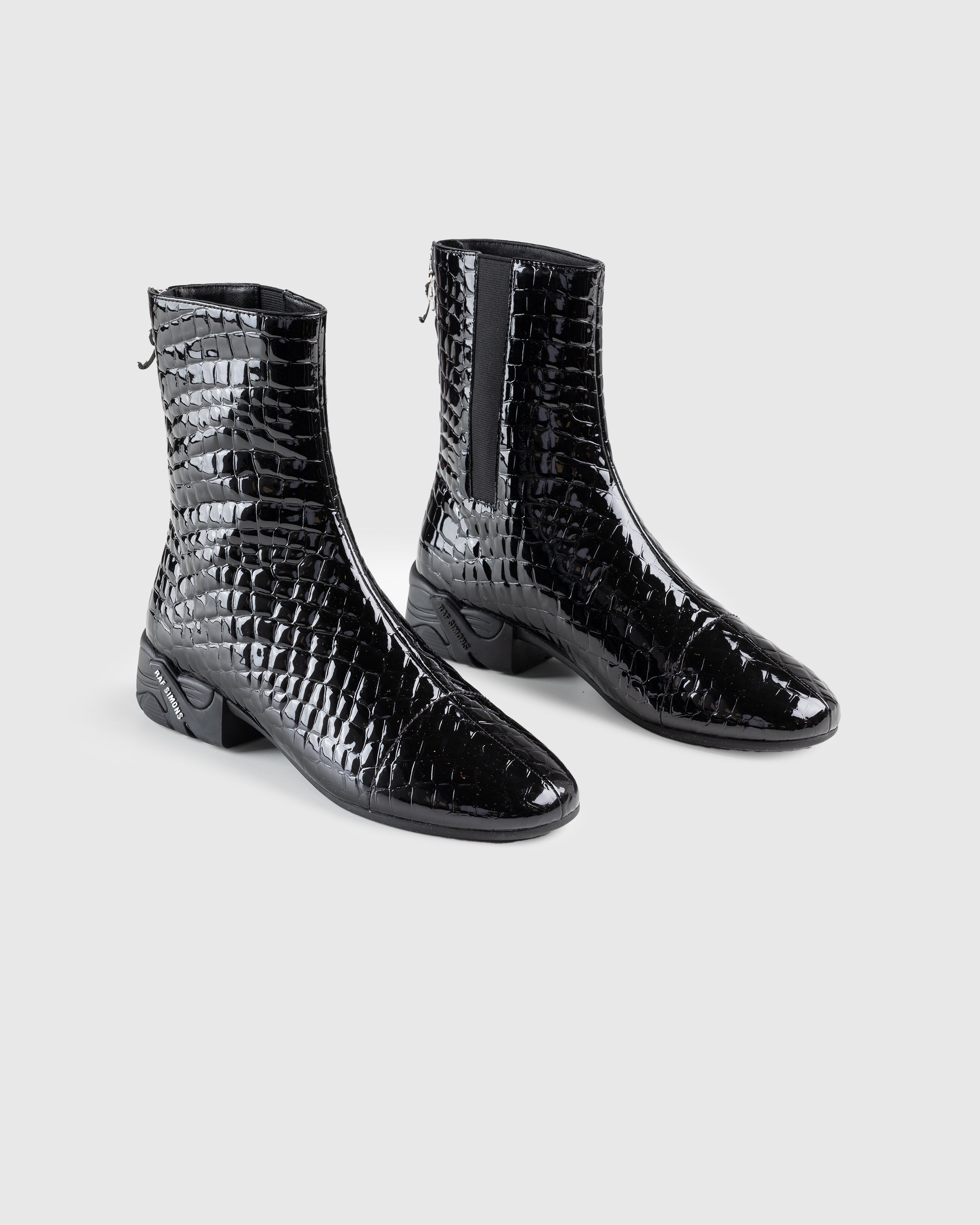 Raf Simons - Solaris High Leather Boot Black Croc - Footwear - Black - Image 3