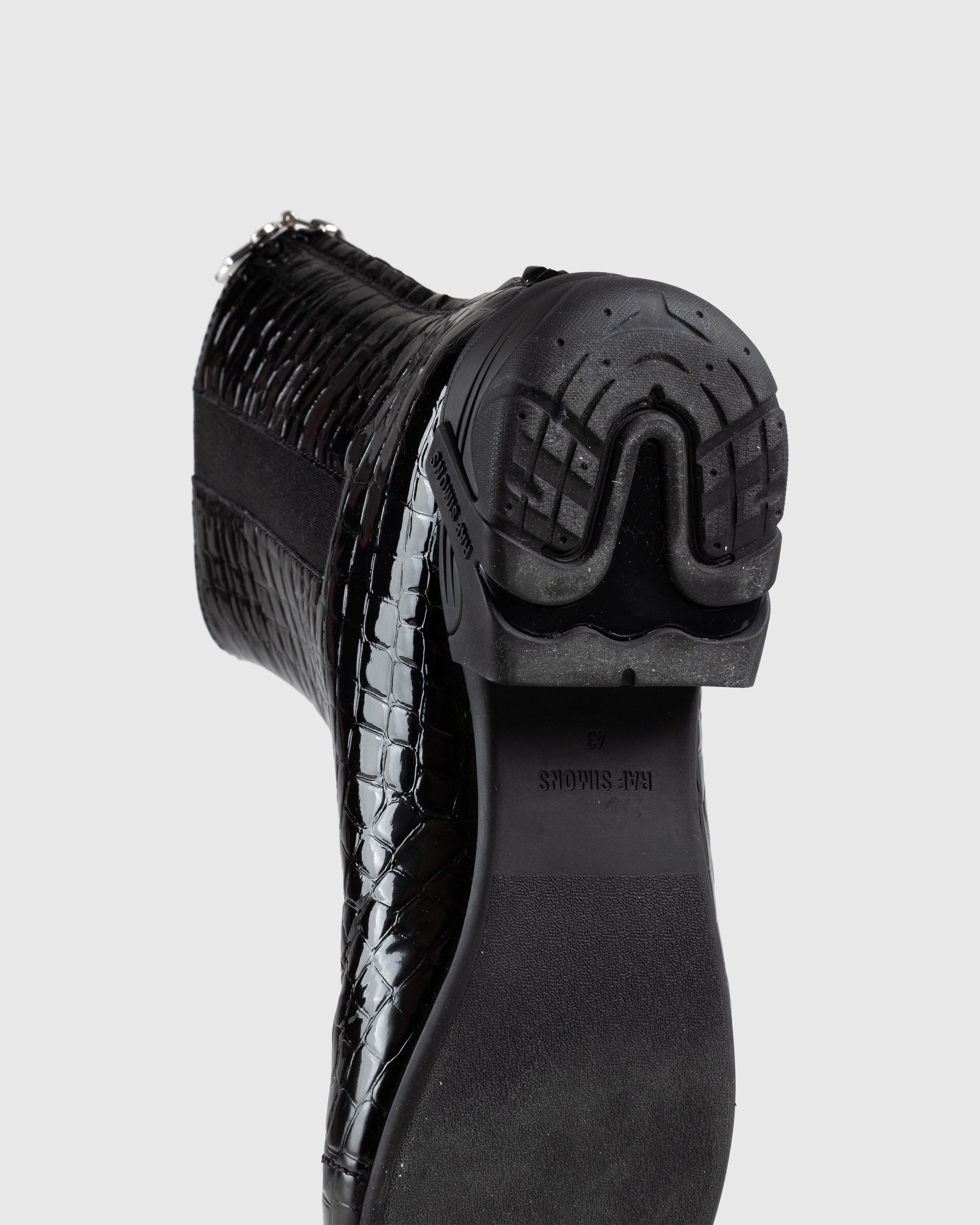 Raf Simons - Solaris High Leather Boot Black Croc - Footwear - Black - Image 6