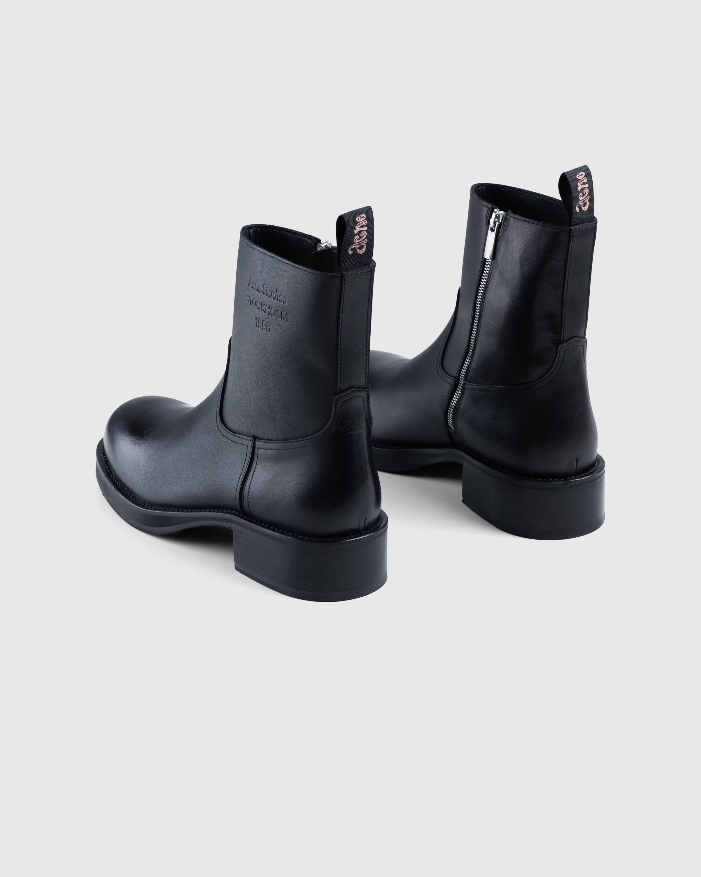Acne Studios - Sprayed Leather Ankle Boots Black - Footwear - Black - Image 4