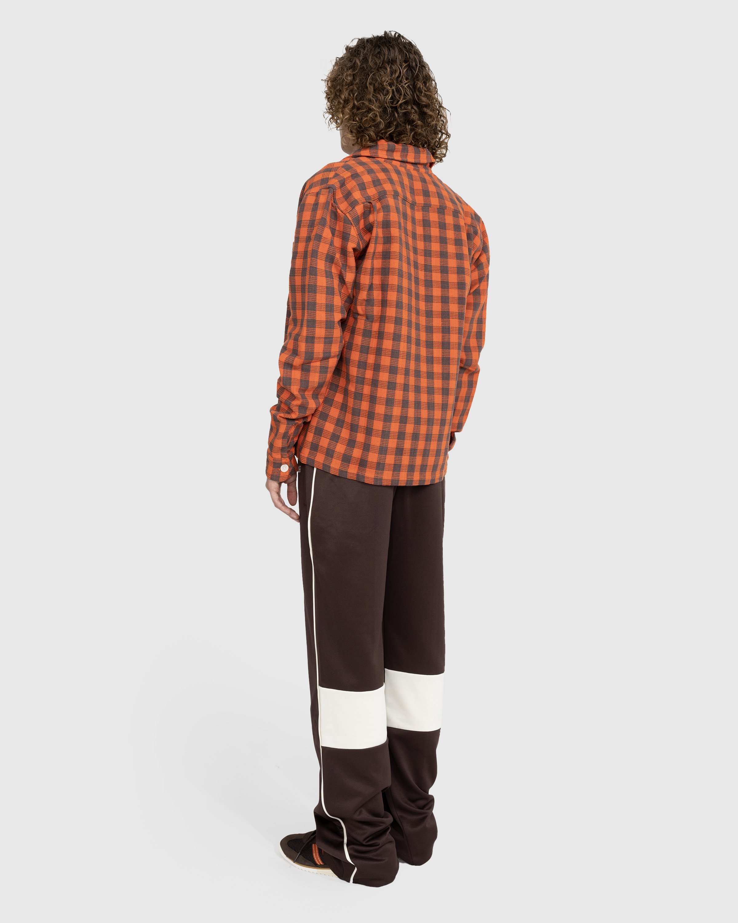 Wales Bonner - Études Jacket Cotton Check Orange/Brown - Clothing - Orange - Image 4