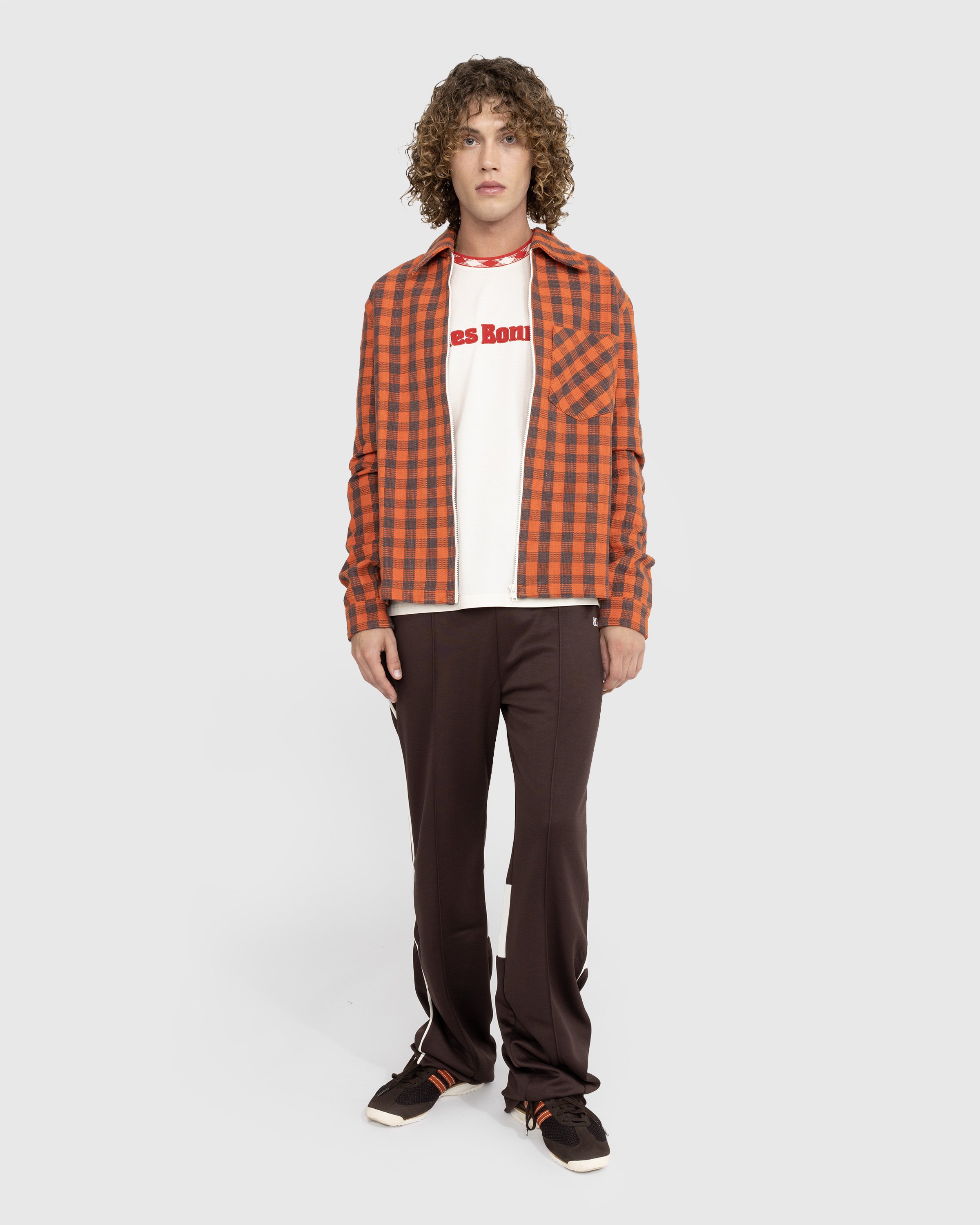 Wales Bonner - Études Jacket Cotton Check Orange/Brown - Clothing - Orange - Image 3