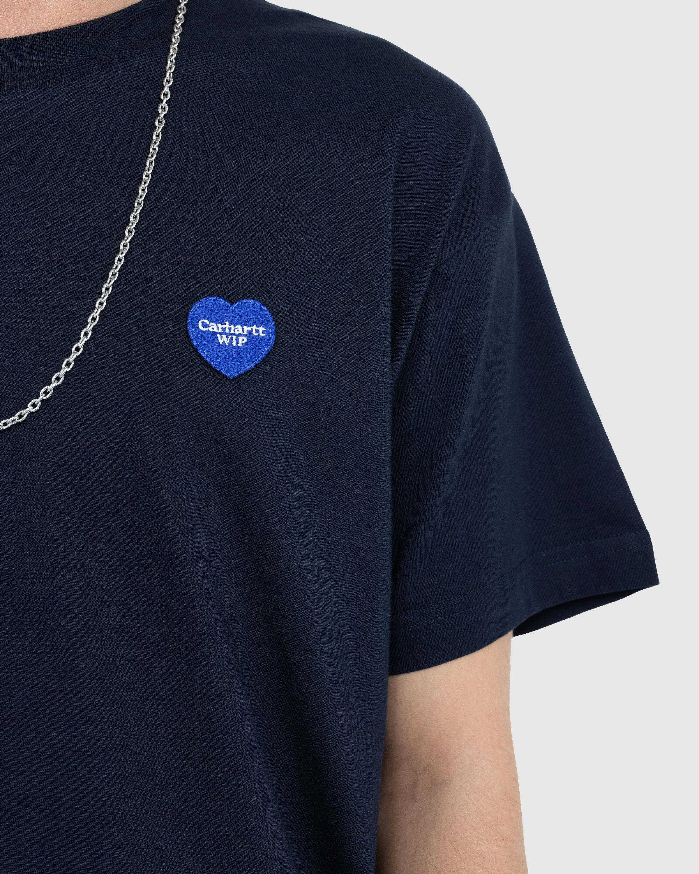 Carhartt WIP - S/S Heart Patch T-Shirt Blue - Clothing - Blue - Image 5