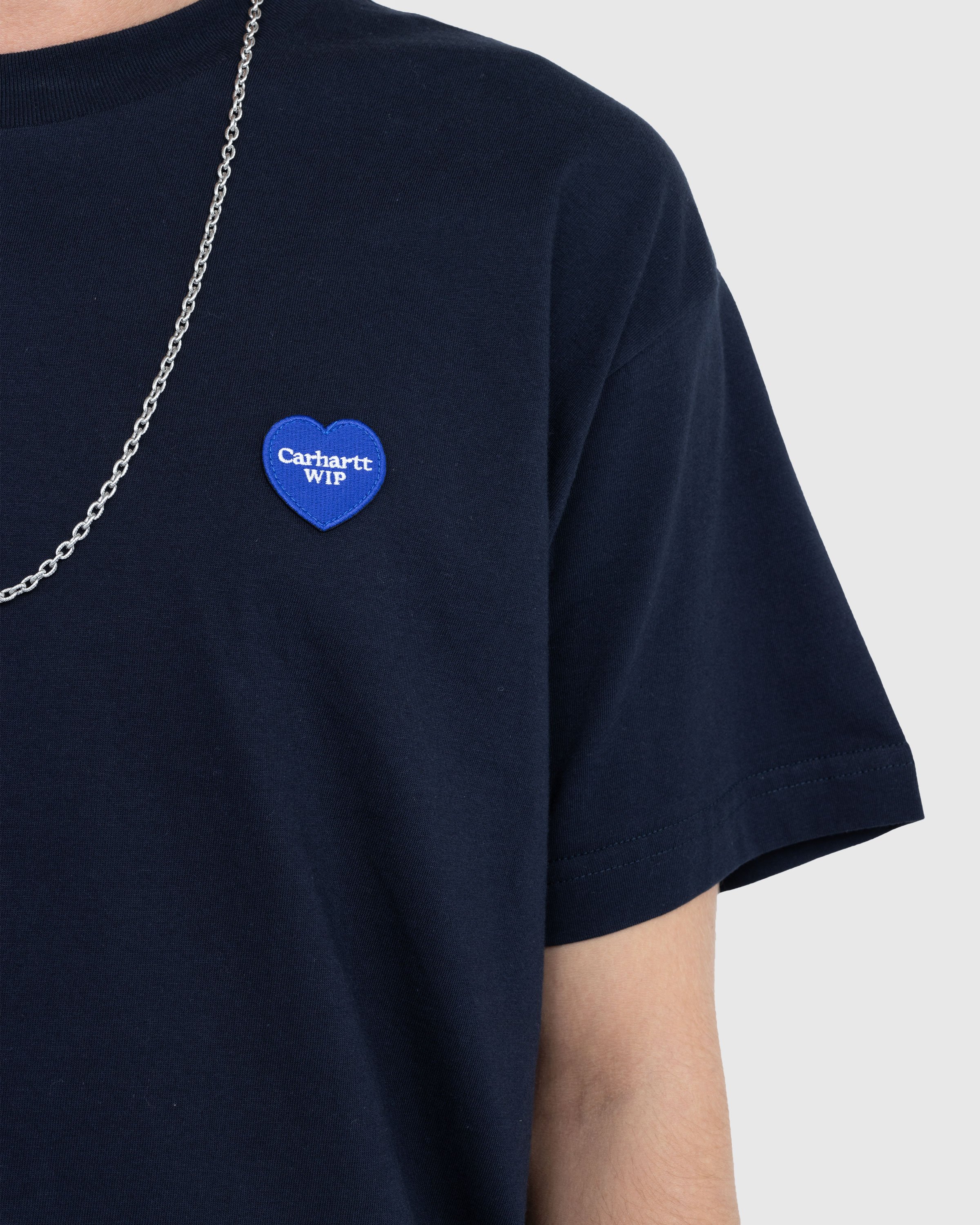 Carhartt WIP - S/S Heart Patch T-Shirt Blue - Clothing - Blue - Image 5