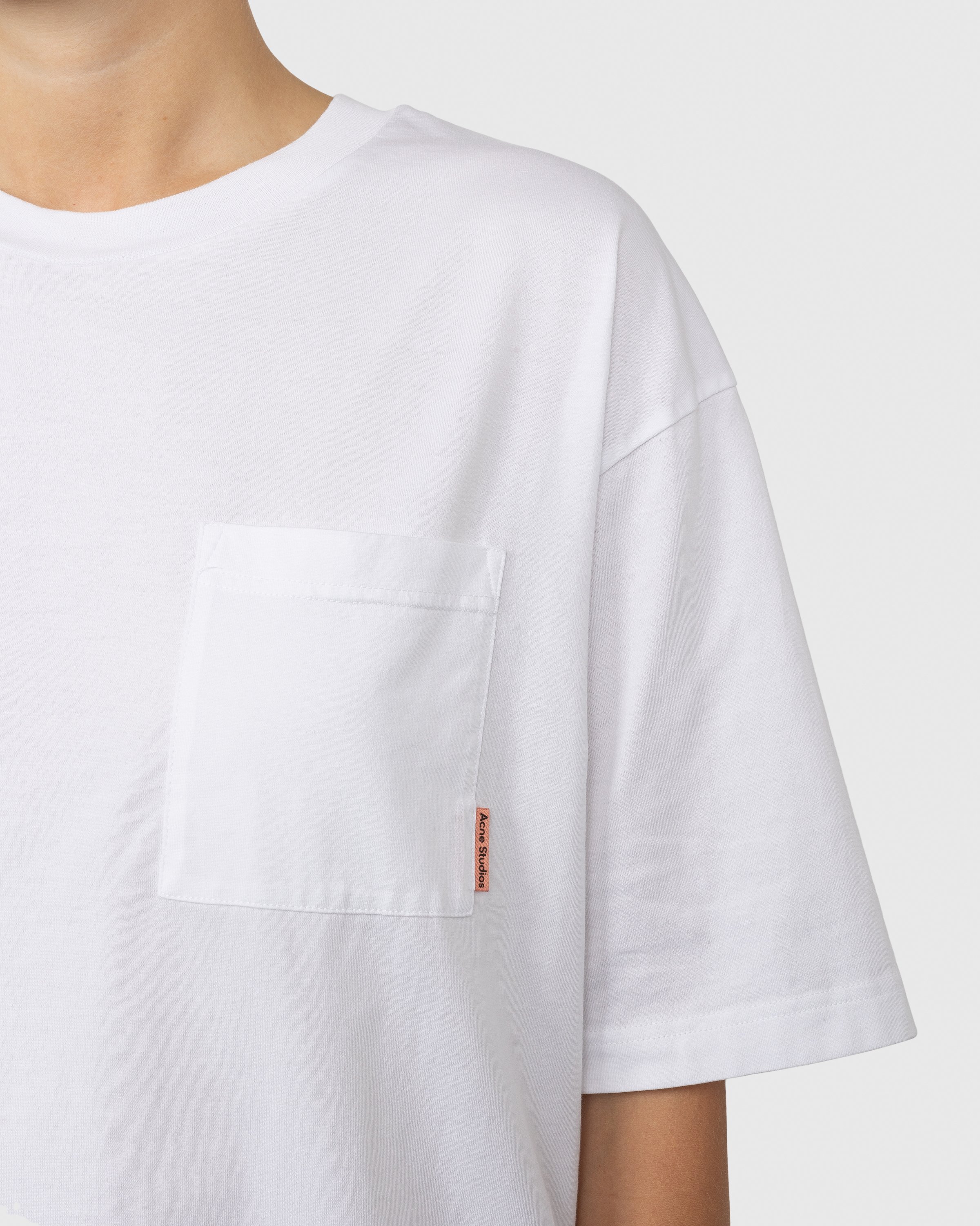 Acne Studios - Organic Cotton Pocket T-Shirt White - Clothing - White - Image 5