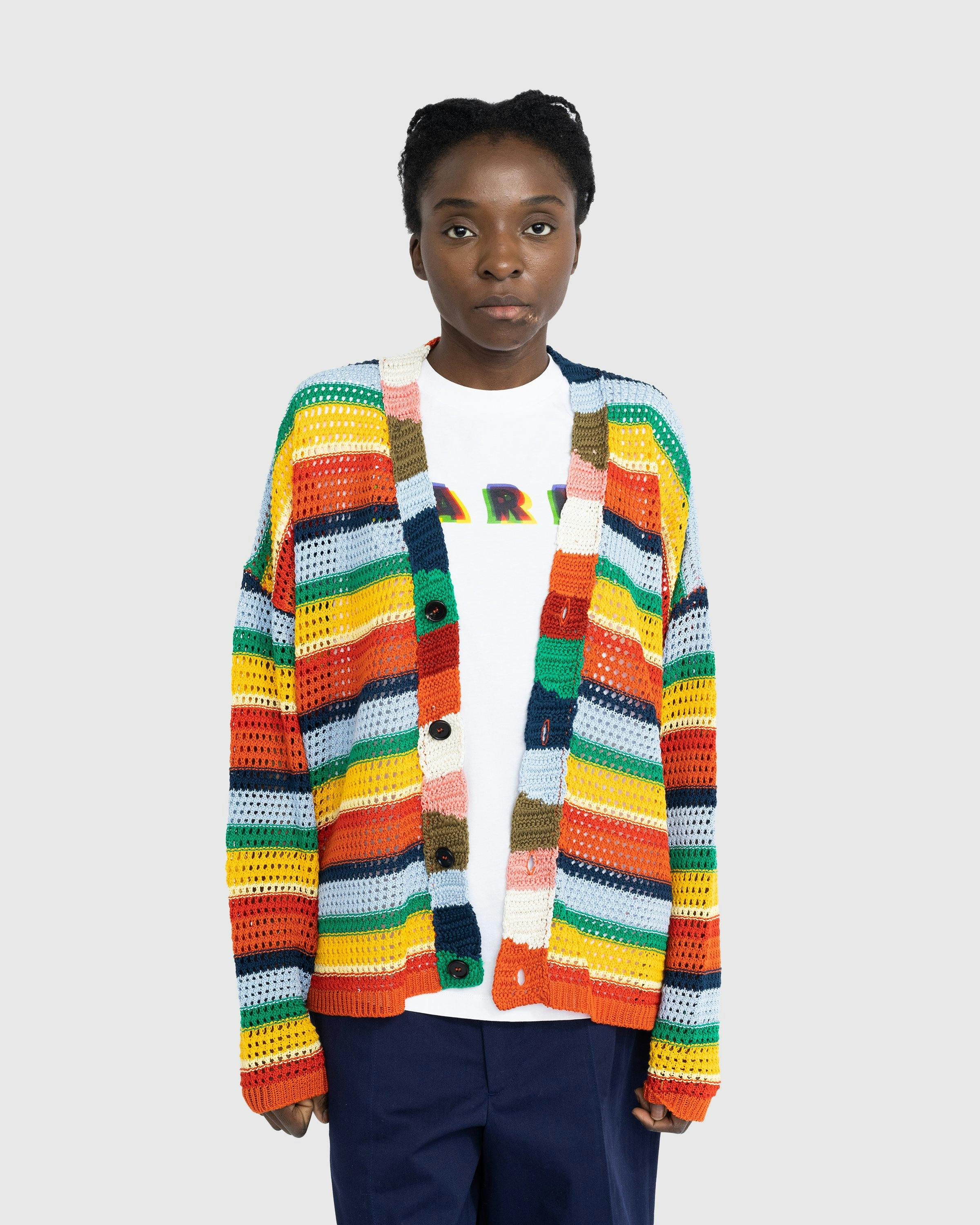 Marni x No Vacancy Inn - Striped Crochet Cardigan Multi - Clothing - Multi - Image 2