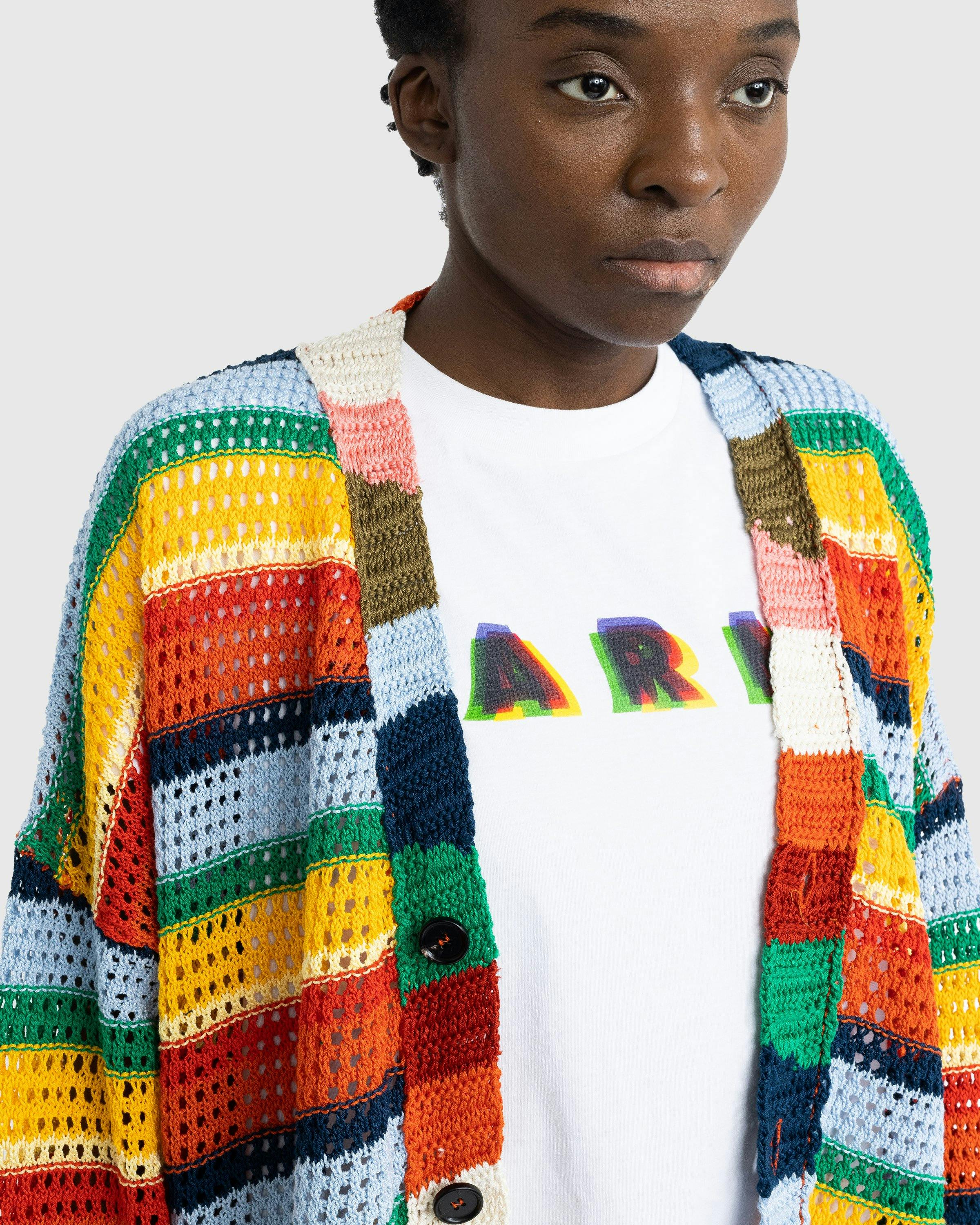 Marni x No Vacancy Inn - Striped Crochet Cardigan Multi - Clothing - Multi - Image 3