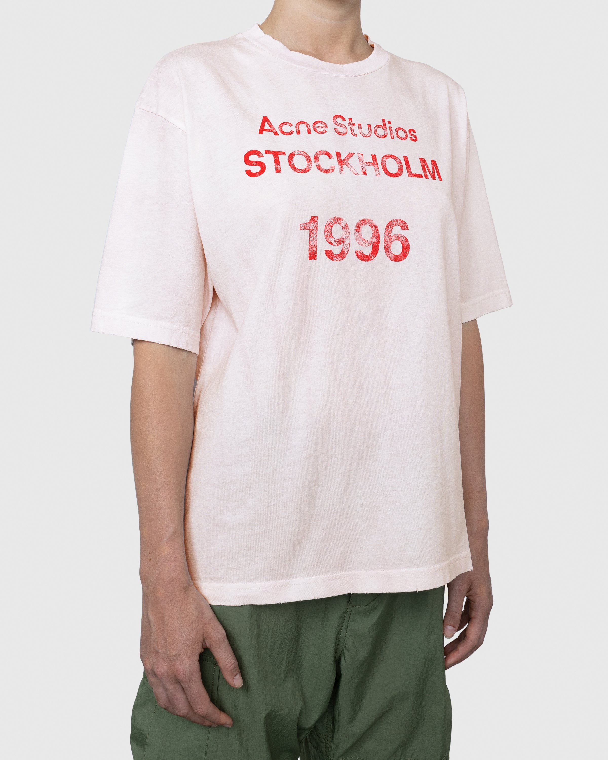 Acne Studios - Tea Dyed Logo Stamp T-Shirt Orange - Clothing - Orange - Image 3