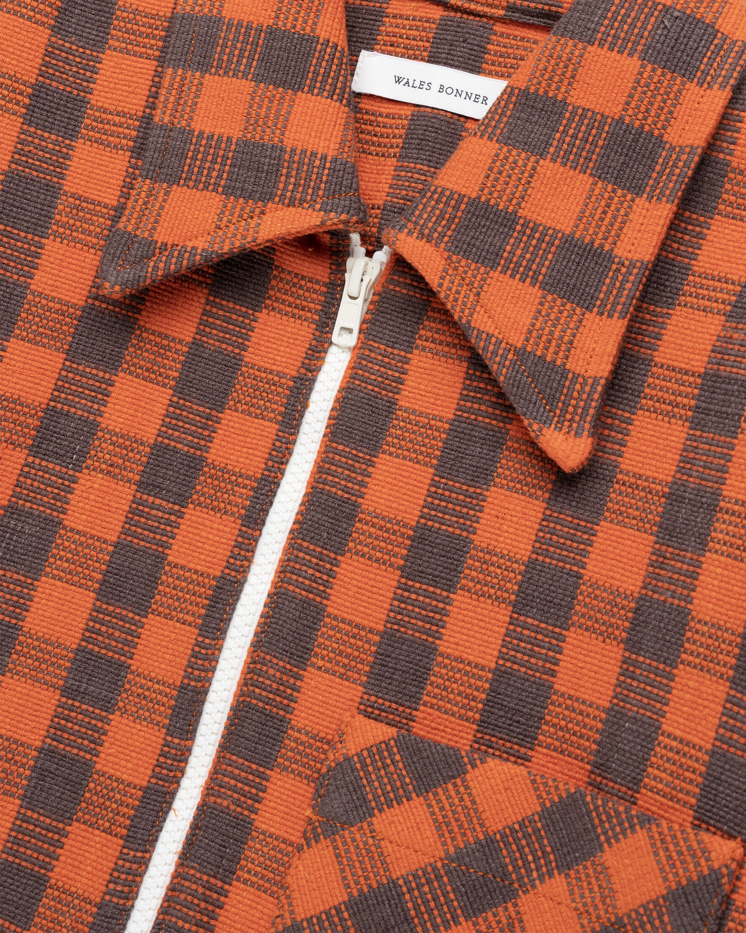 Wales Bonner - Études Jacket Cotton Check Orange/Brown - Clothing - Orange - Image 5