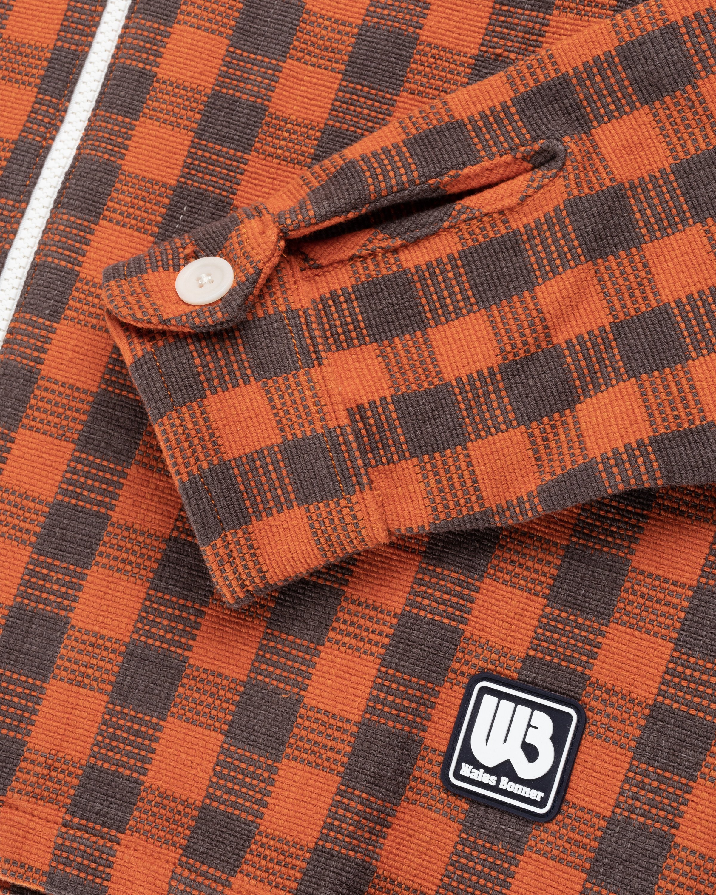 Wales Bonner - Études Jacket Cotton Check Orange/Brown - Clothing - Orange - Image 7