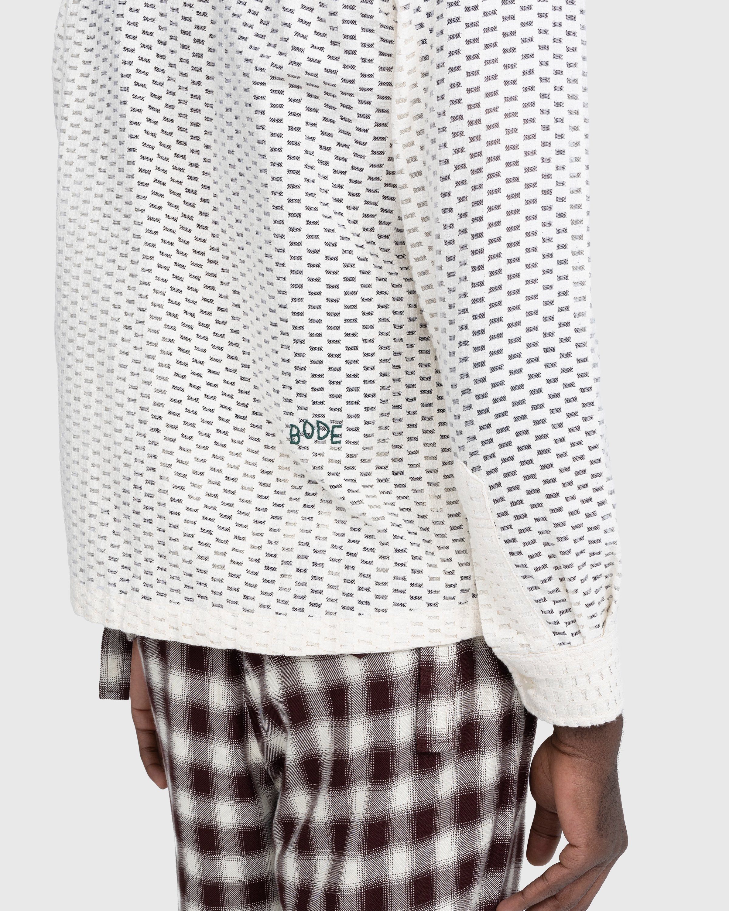 Bode - Sheer Brick Lace Long-Sleeve Shirt Beige - Clothing - Beige - Image 5
