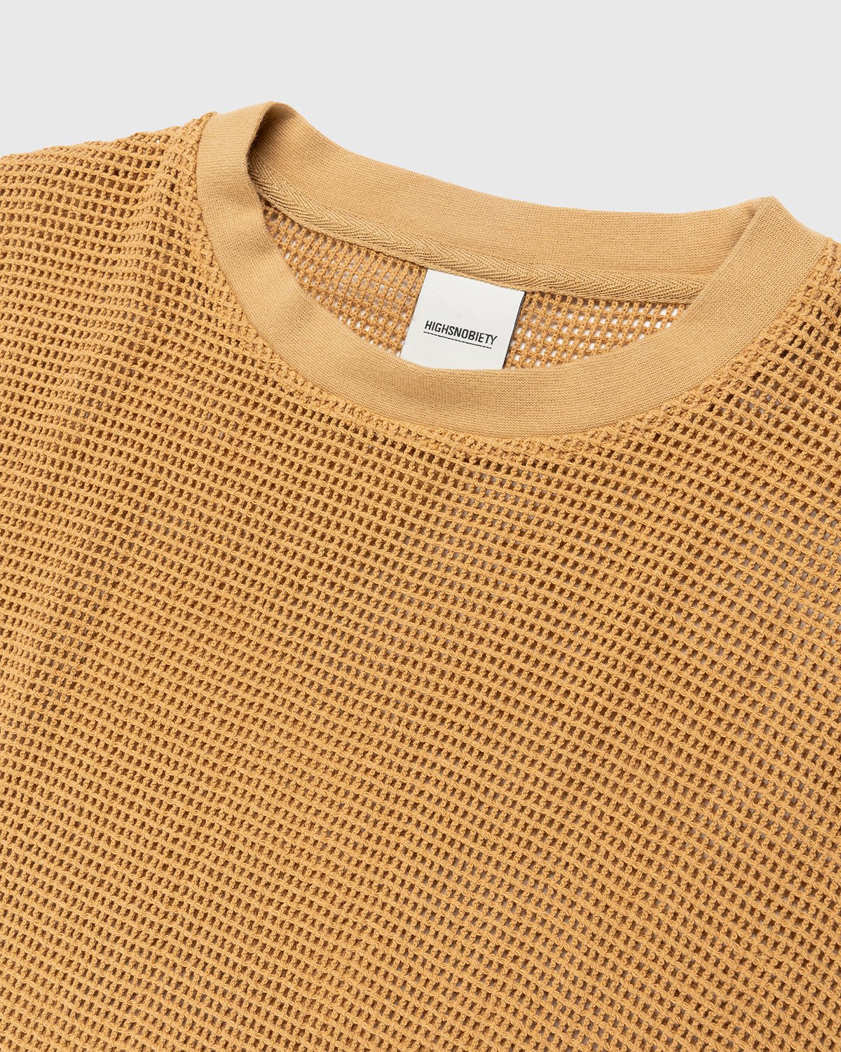 Highsnobiety - Knit Mesh Jersey T-Shirt Brown - Clothing - Brown - Image 3