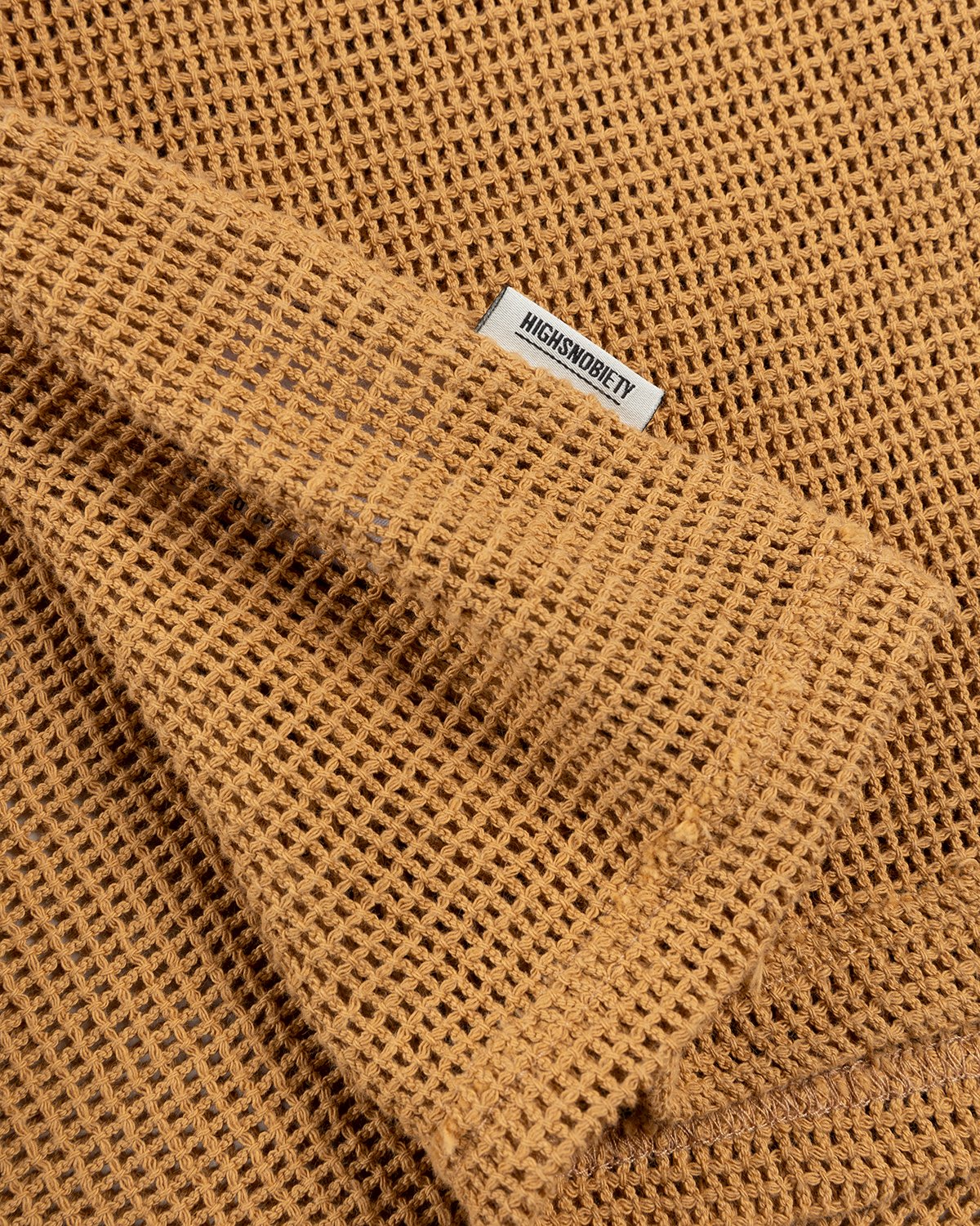 Highsnobiety - Knit Mesh Jersey T-Shirt Brown - Clothing - Brown - Image 4