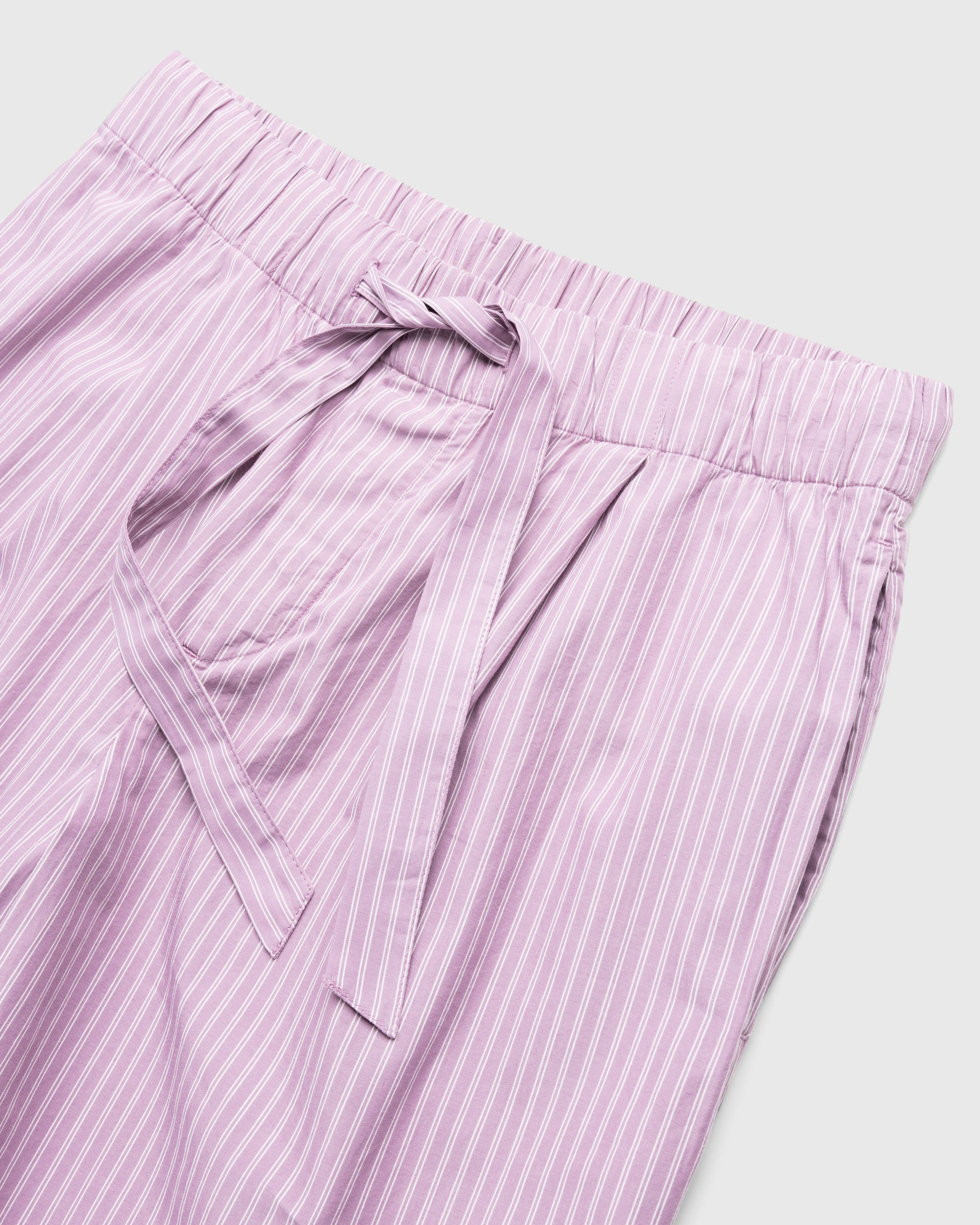 Birkenstock x Tekla - Poplin Pyjama Pants Mauve Stripes - Clothing - Purple - Image 7