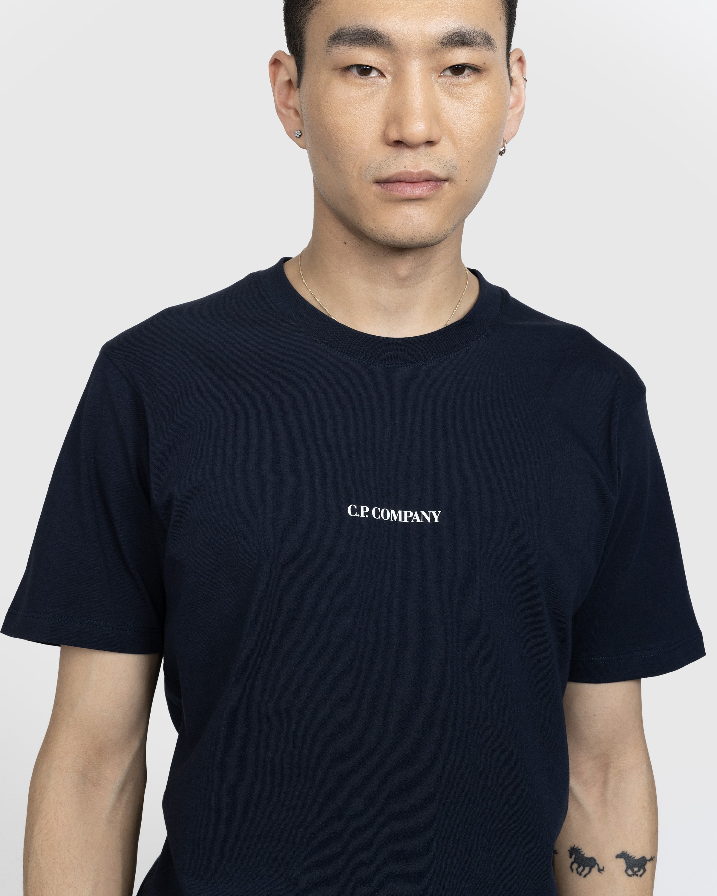 C.P. Company - 30/1 Logo T-Shirt Blue - Clothing - Blue - Image 4