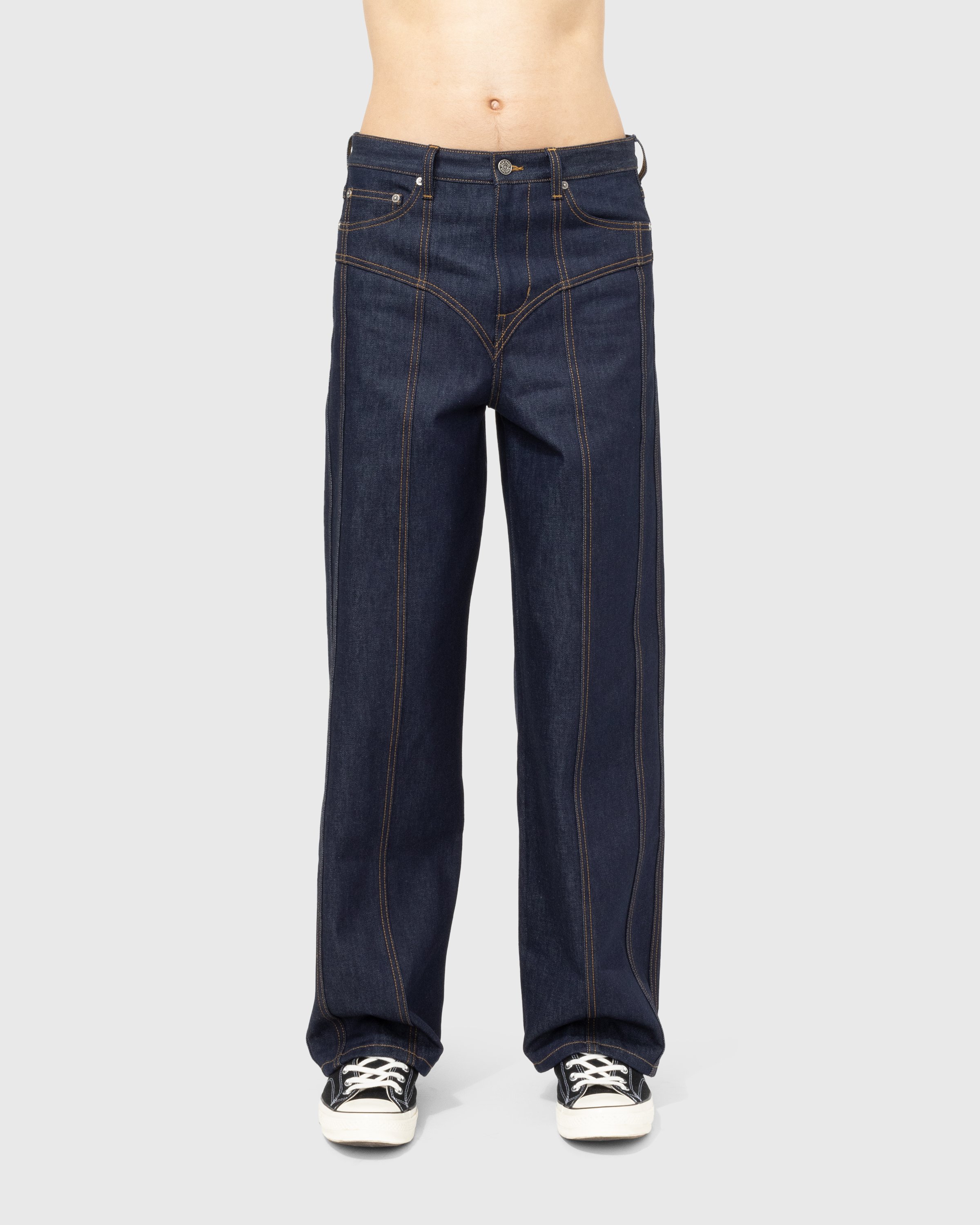 Jean Paul Gaultier - Raw Low-Rise Jeans Indigo - Clothing - Blue - Image 3