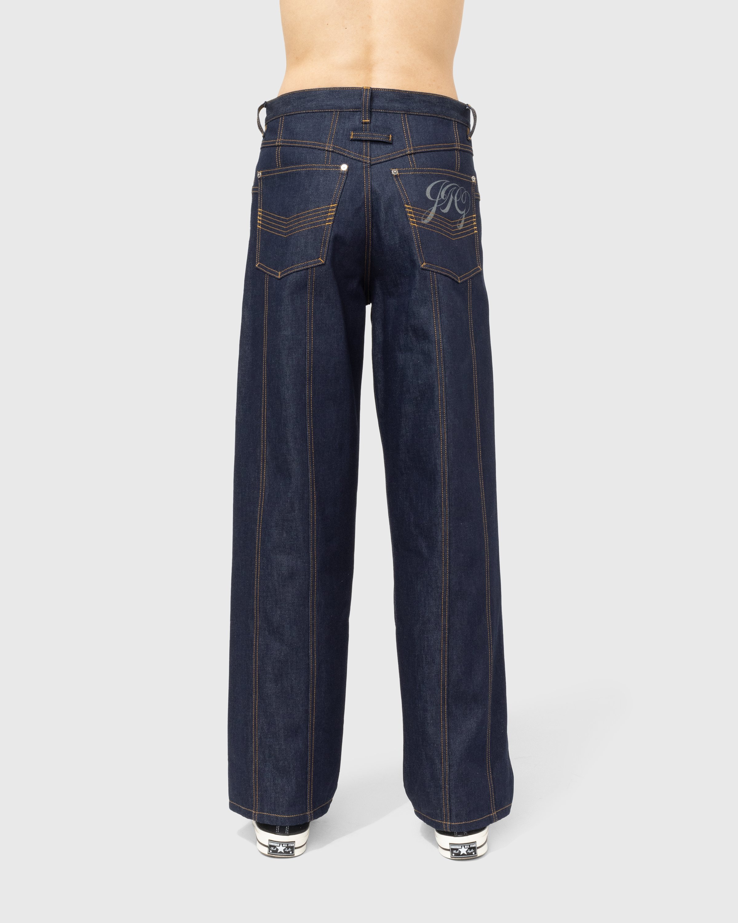 Jean Paul Gaultier - Raw Low-Rise Jeans Indigo - Clothing - Blue - Image 4