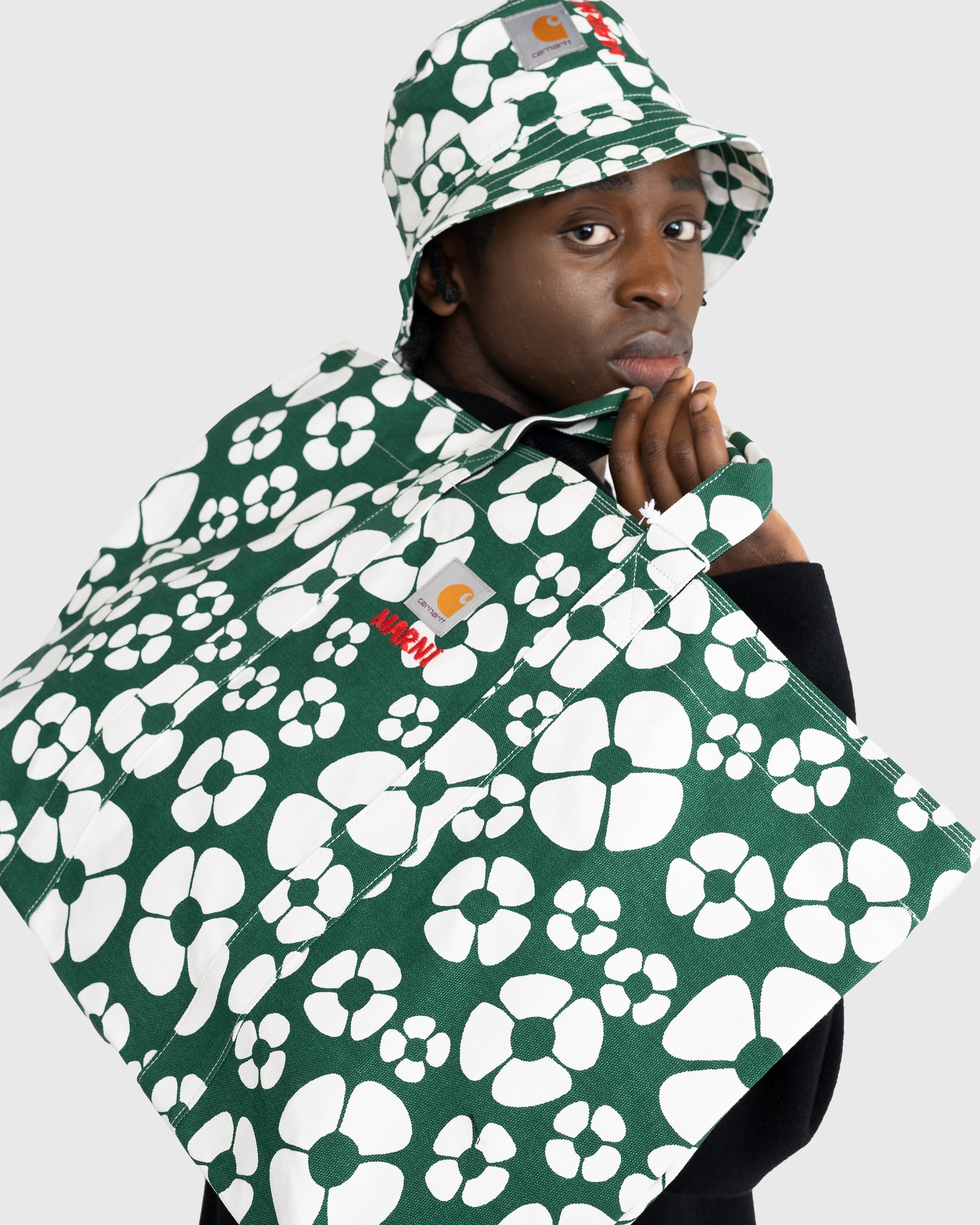 Marni x Carhartt WIP - Floral Shopper Tote Green - Accessories - Green - Image 4