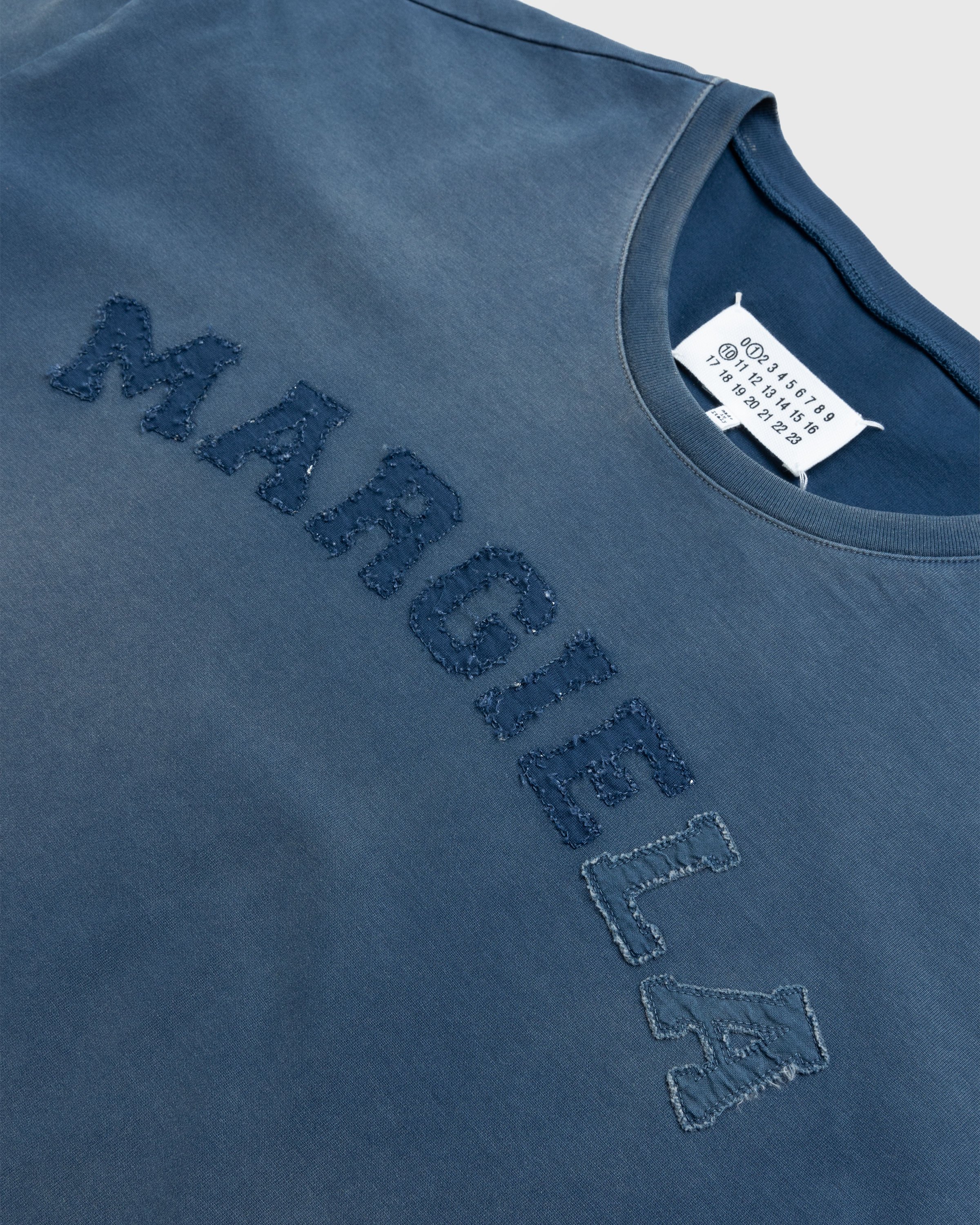Maison Margiela - Heavy Jersey Logo T-Shirt Blue - Clothing - Blue - Image 6