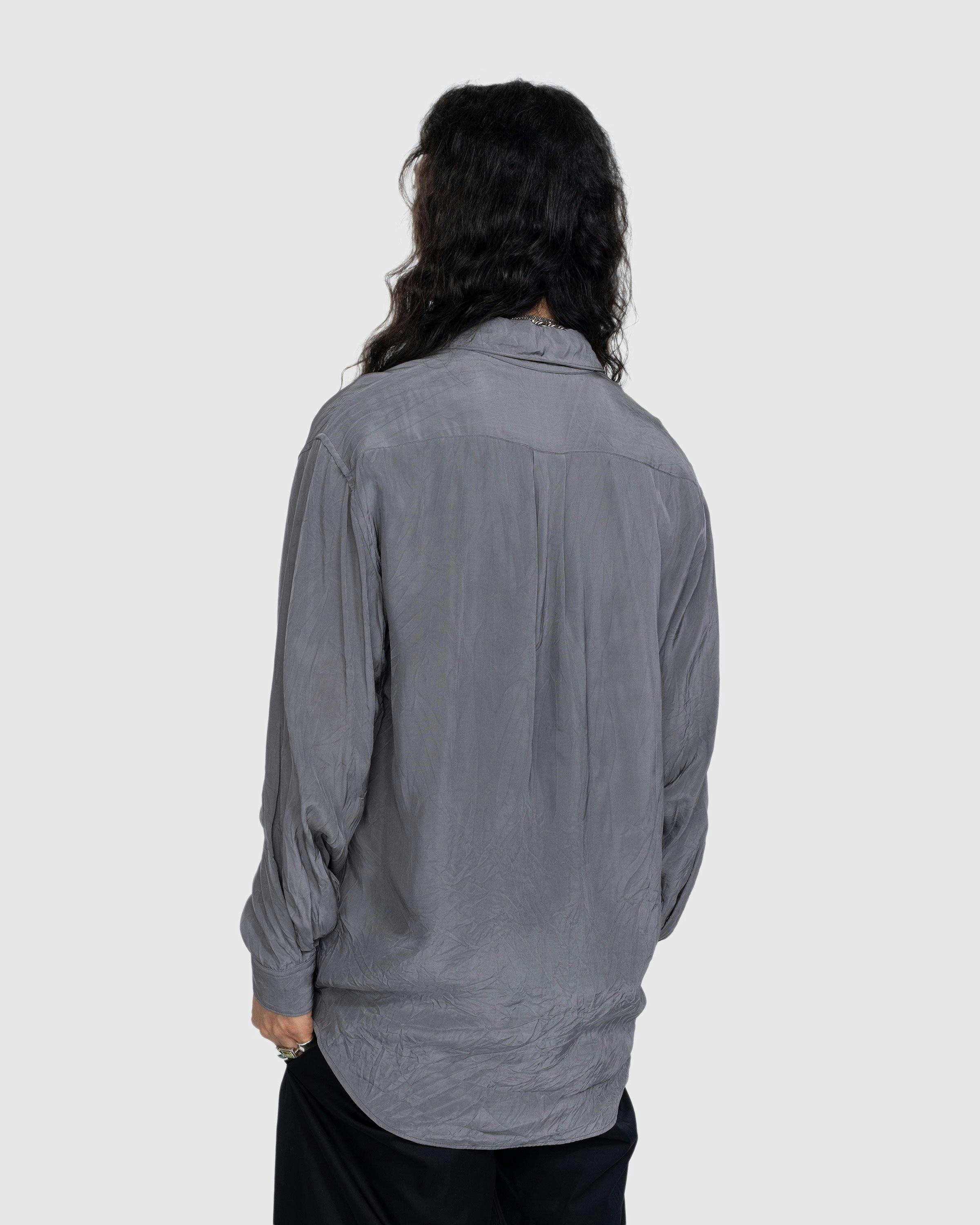 Lemaire - Crinkled Longsleeve Shirt Aluminum - Clothing - Grey - Image 3