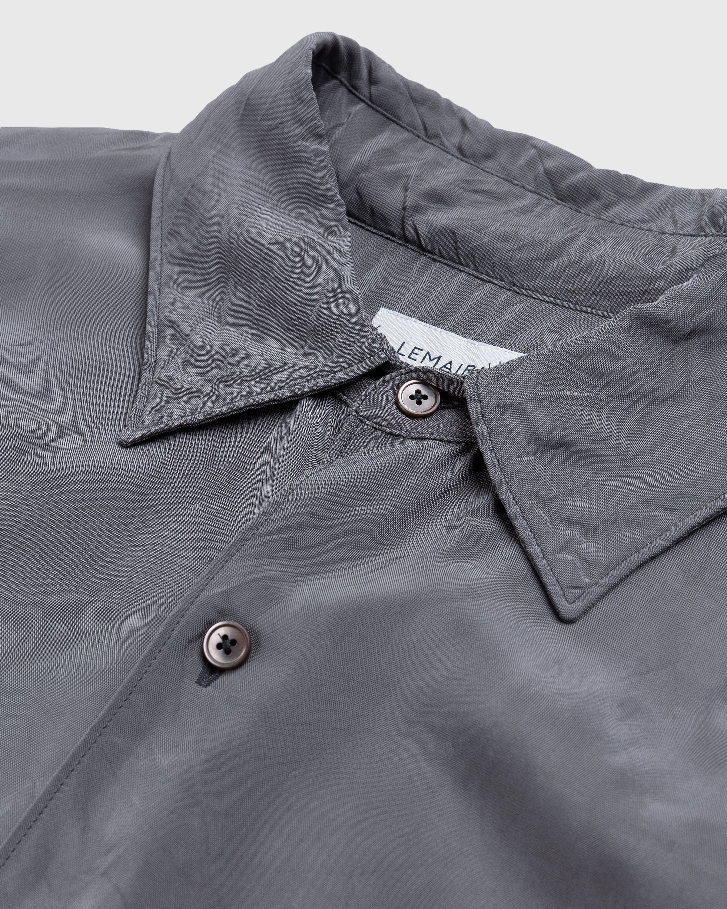 Lemaire - Crinkled Longsleeve Shirt Aluminum - Clothing - Grey - Image 5
