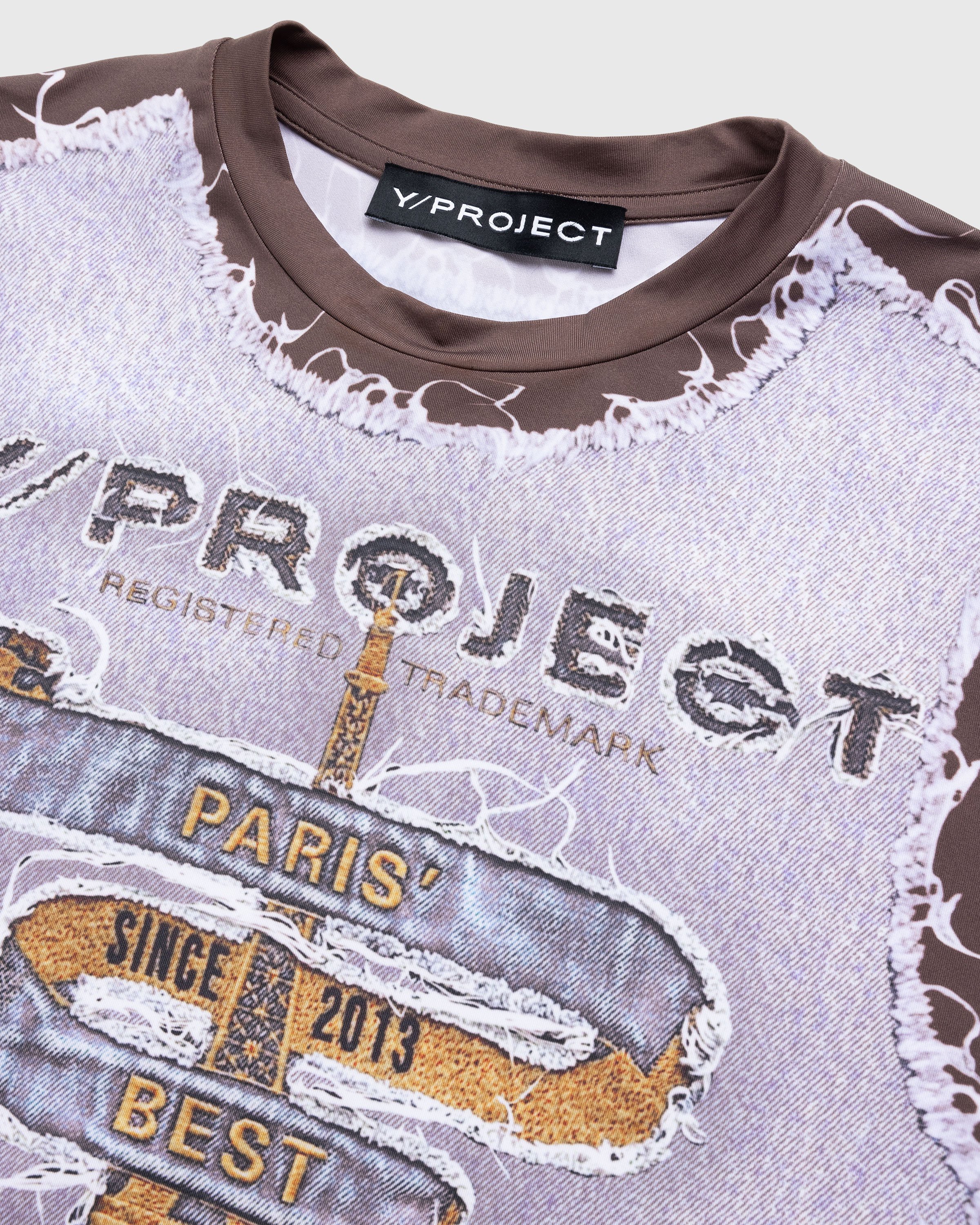 Y/Project - Paris' Best Second Skin T-Shirt Brown/Ice Blue - Clothing - Brown - Image 4