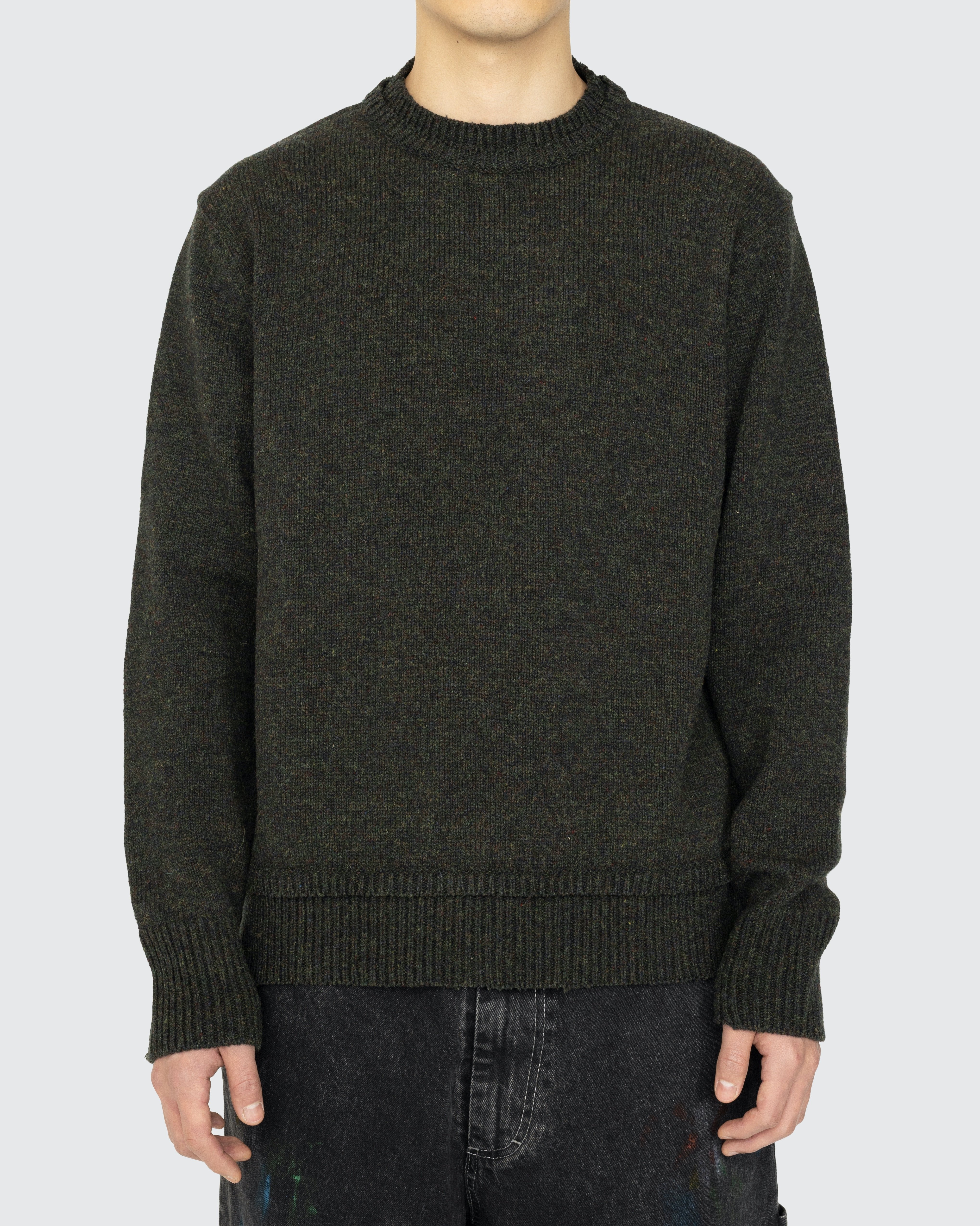 Maison Margiela - Elbow Patch Sweater Dark Green - Clothing - Green - Image 2